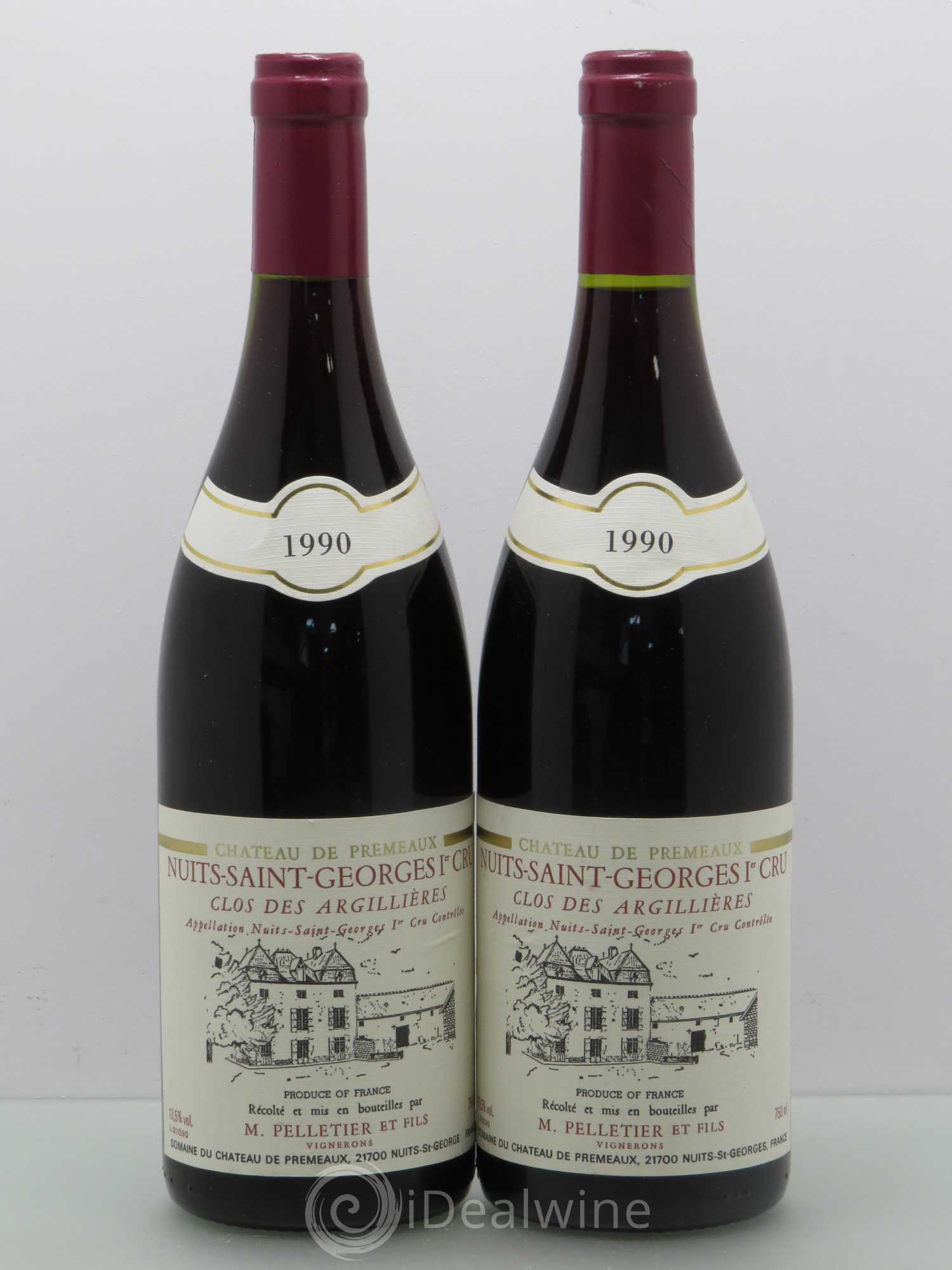 Nuits-Saint-Georges 1er Cru Les Argilieres M.Pelletier 1990 - Posten von 2 Flaschen - 0
