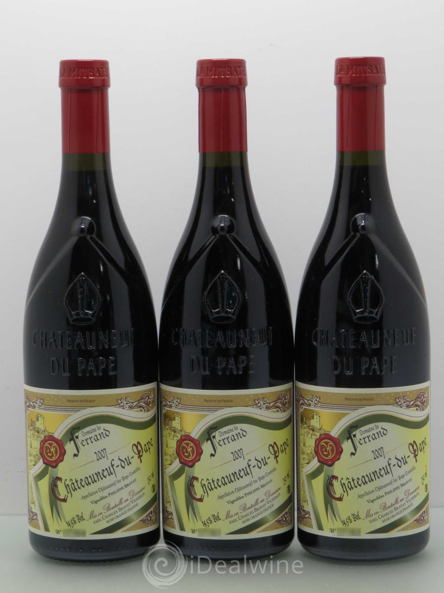 Châteauneuf-du-Pape Ferrand Philippe Bravay 2007 - Lot de 3 bouteilles - 0