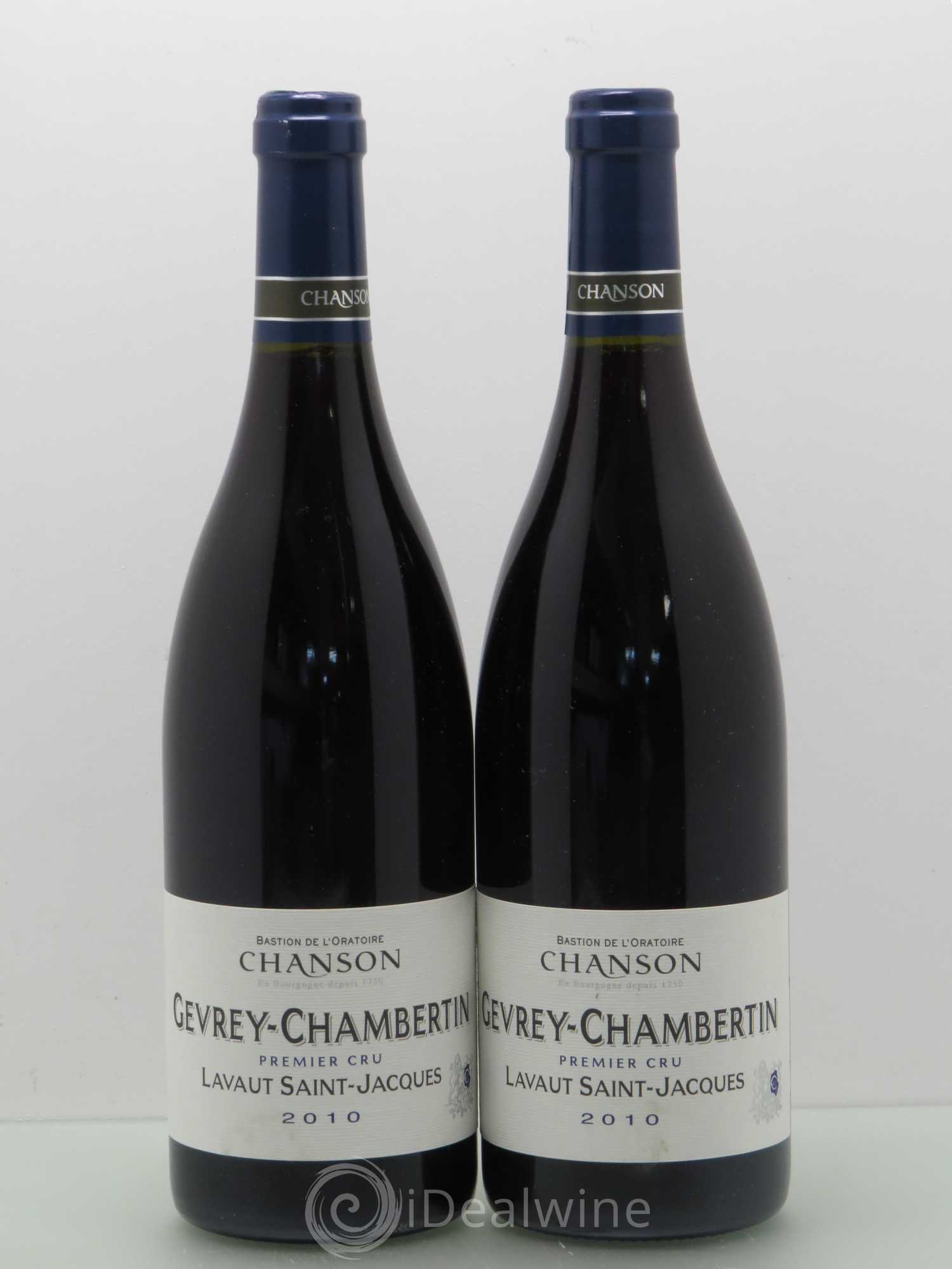 Gevrey-Chambertin 1er Cru Lavaux Saint Jacques Chanson 2010 - Posten von 2 Flaschen - 0
