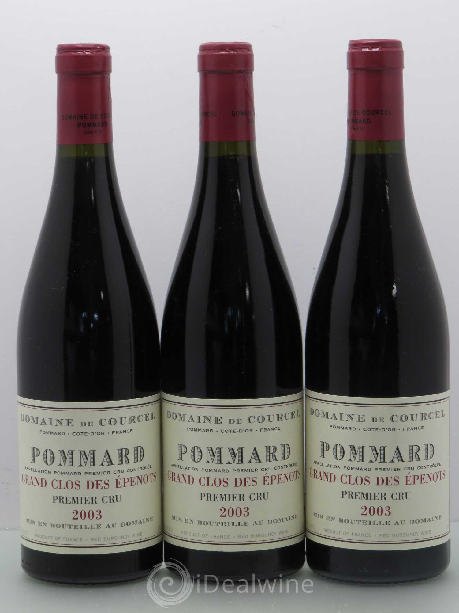 Pommard 1er Cru Grand Clos des Epenots de Courcel (Domaine) 2003 - Lot de 3 bouteilles - 0