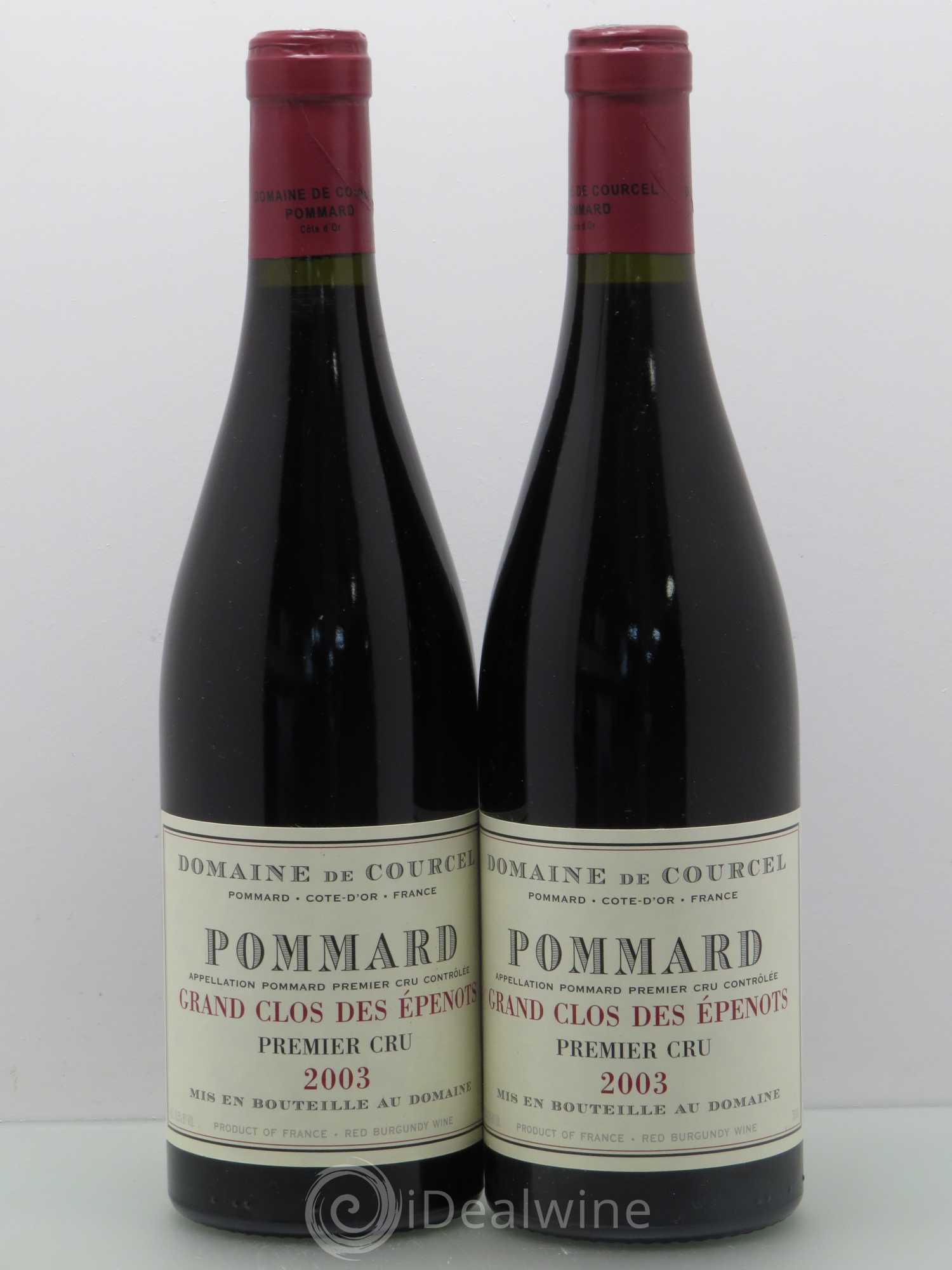 Pommard 1er Cru Grand Clos des Epenots de Courcel (Domaine) 2003 - Lot de 2 bouteilles - 0