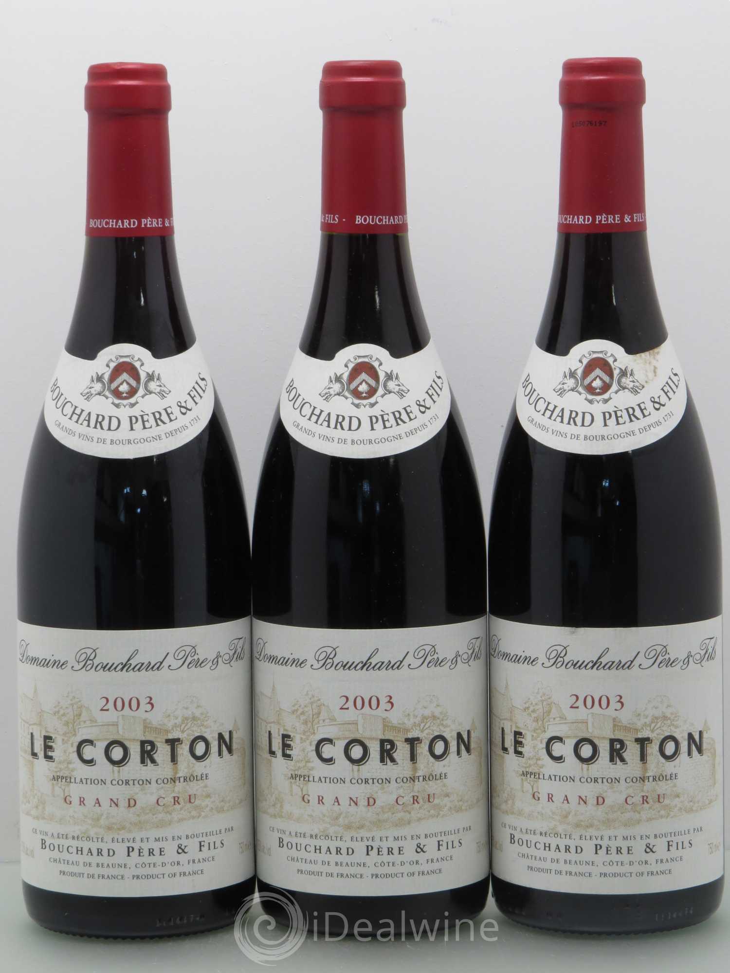 Corton Grand Cru Le Corton Bouchard Père & Fils 2003 - Lot de 3 bouteilles - 0