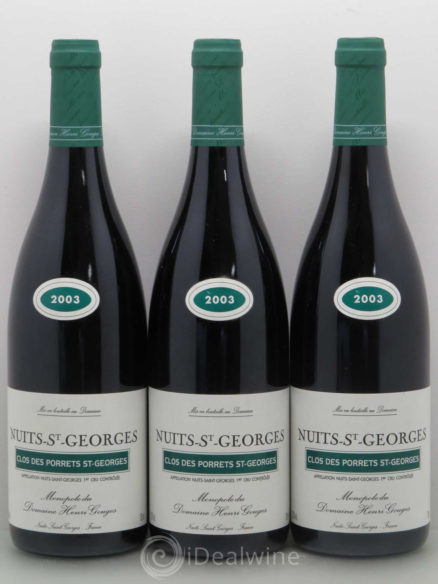 Nuits-Saint-Georges 1er Cru Clos des Porrets St Georges Henri Gouges 2003 - Lot de 6 bouteilles - 2
