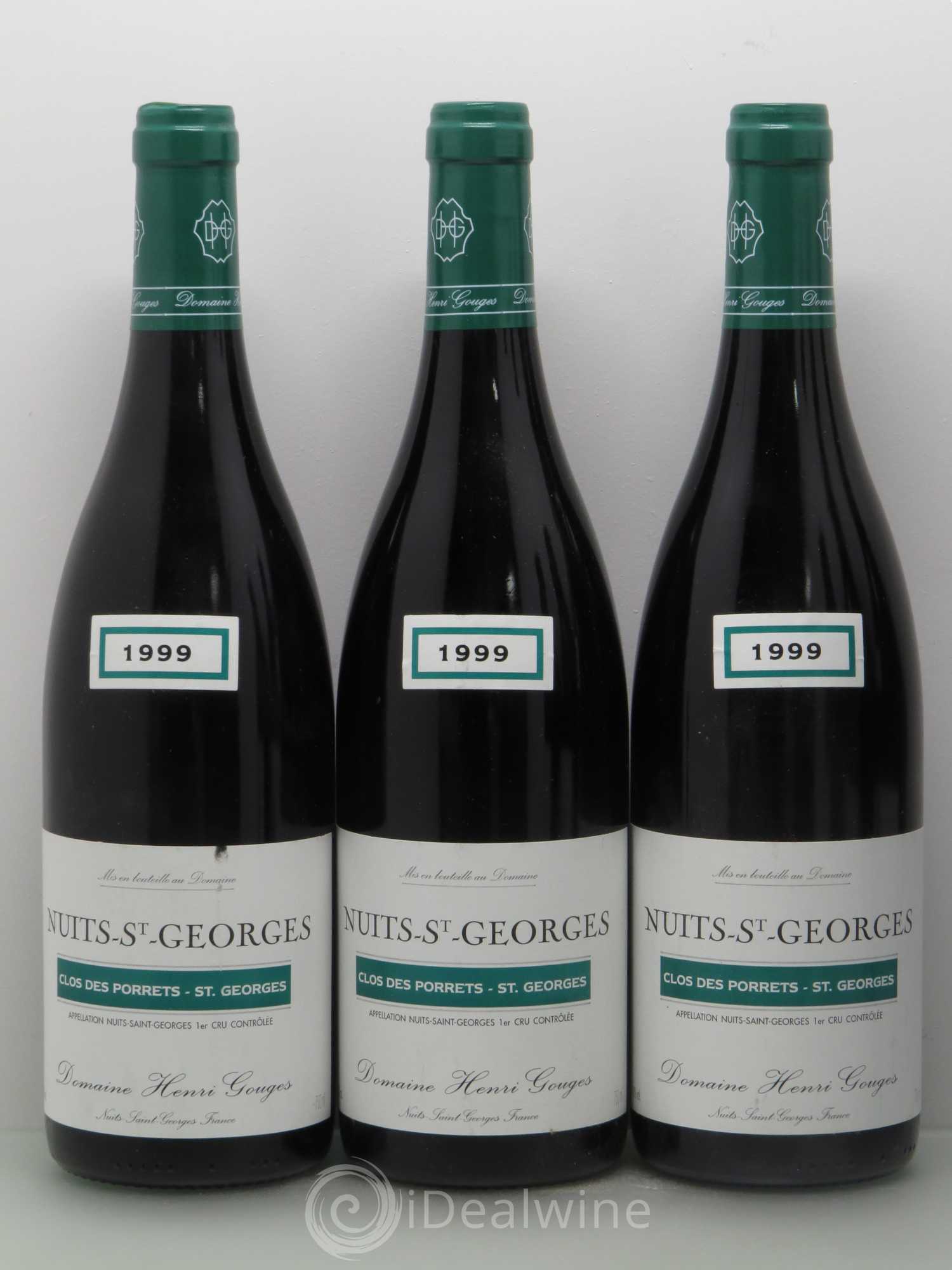 Nuits-Saint-Georges 1er Cru Clos des Porrets St Georges Henri Gouges 1999 - Lot de 6 bouteilles - 1