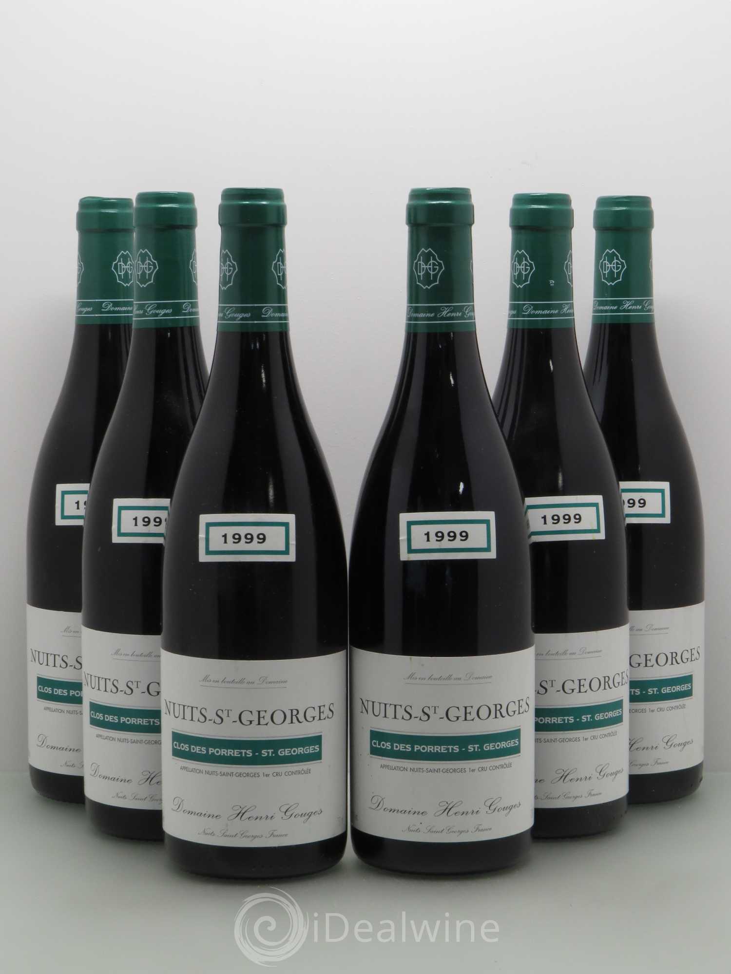 Nuits-Saint-Georges 1er Cru Clos des Porrets St Georges Henri Gouges 1999 - Lot de 6 bouteilles - 0
