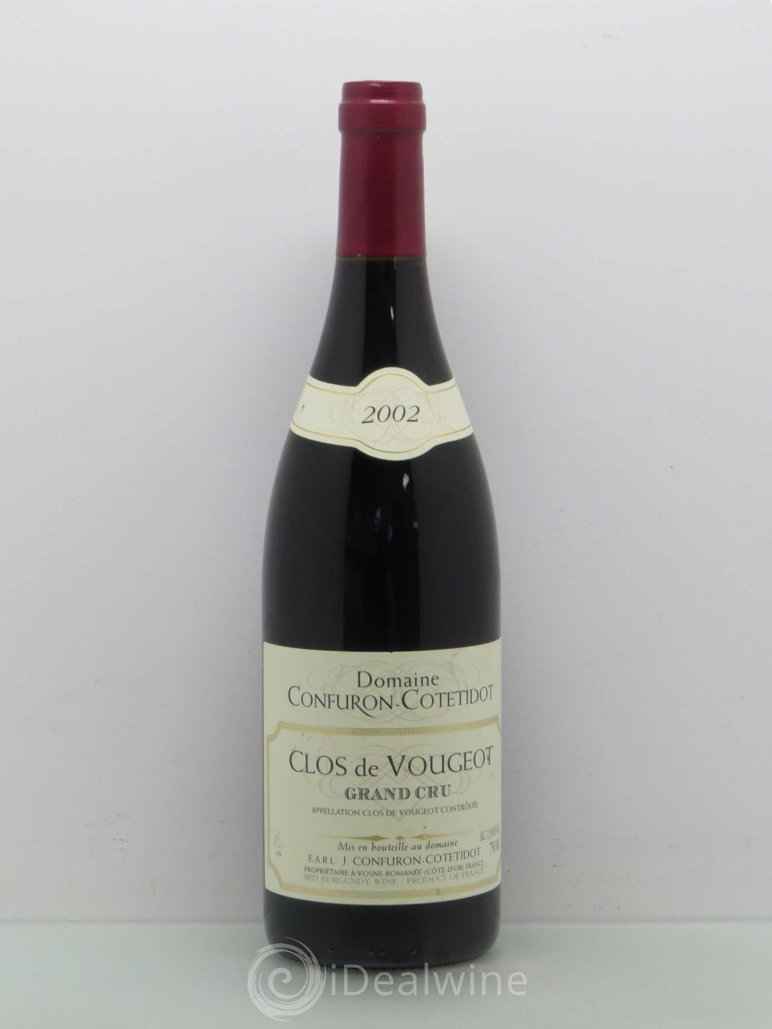 Clos de Vougeot Grand Cru Confuron-Cotetidot 2002 - Lot de 1 bouteille - 0