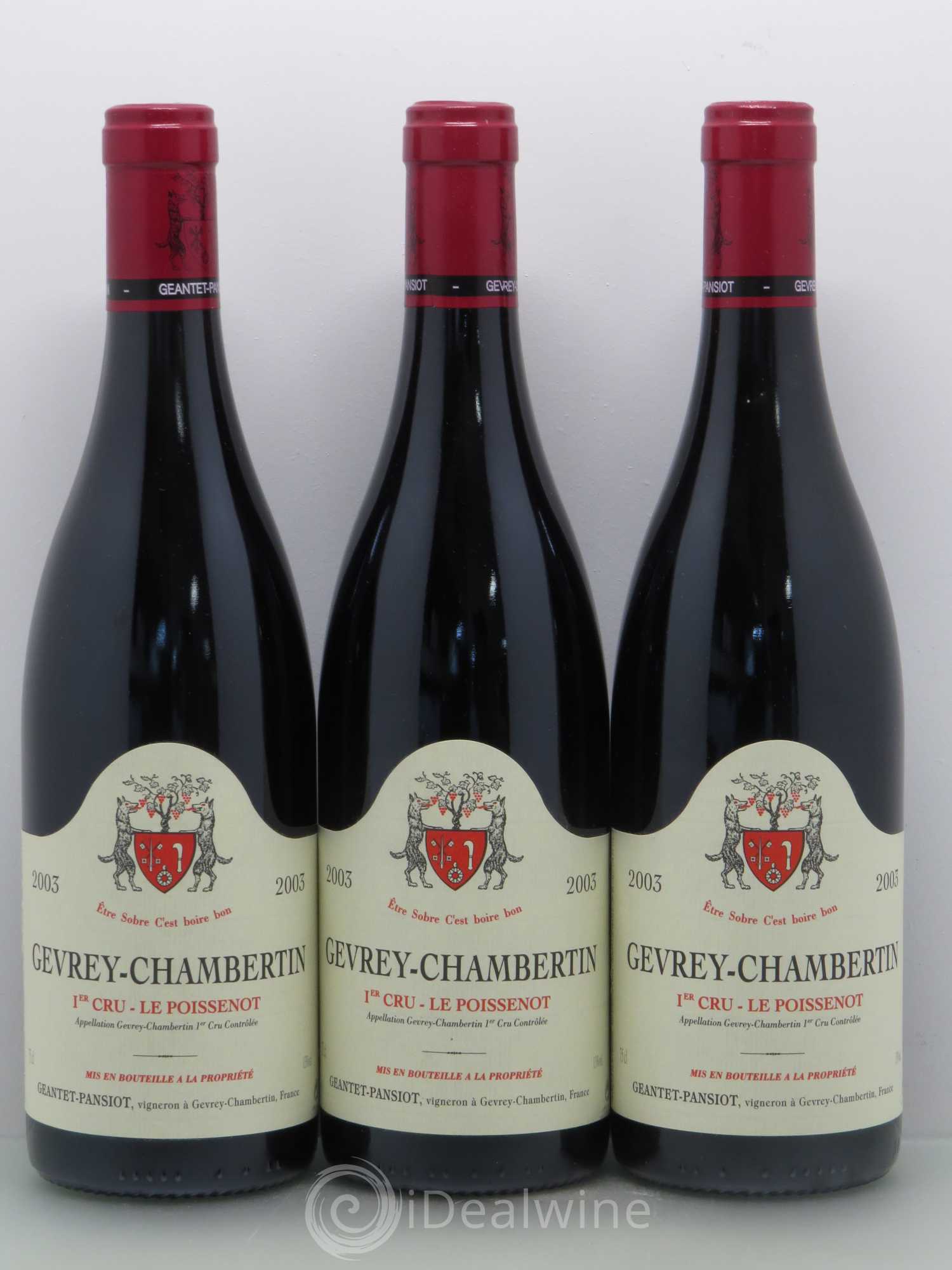 Gevrey-Chambertin 1er Cru Le Poissenot Geantet-Pansiot 2003 - Lot de 3 bouteilles - 0