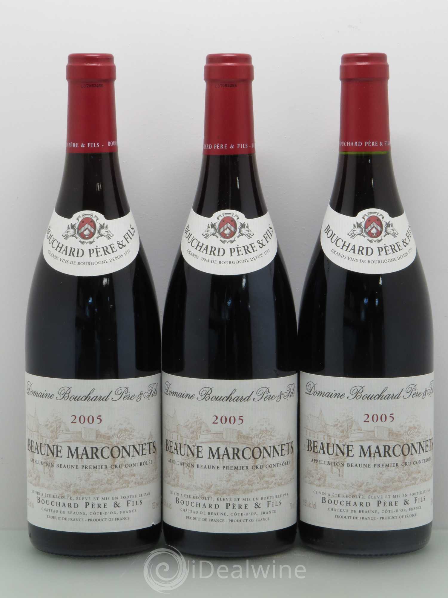 Beaune 1er Cru Marconnets Bouchard Père & Fils 2005 - Lot de 3 bouteilles - 0
