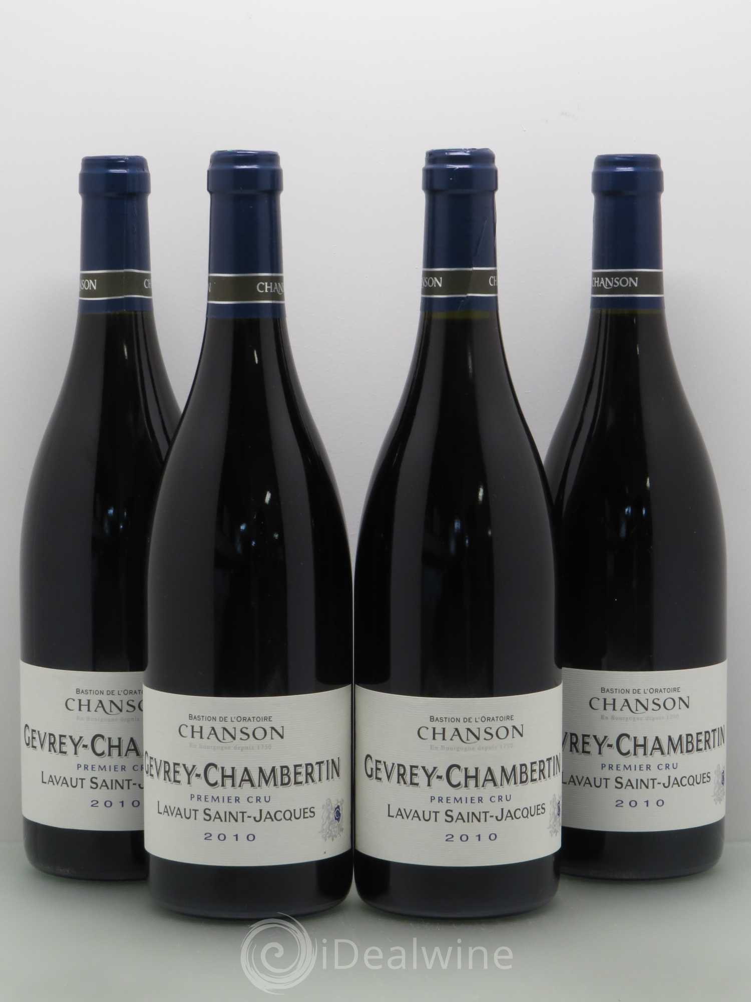 Gevrey-Chambertin 1er Cru Lavaux Saint Jacques Chanson 2010 - Posten von 4 Flaschen - 0