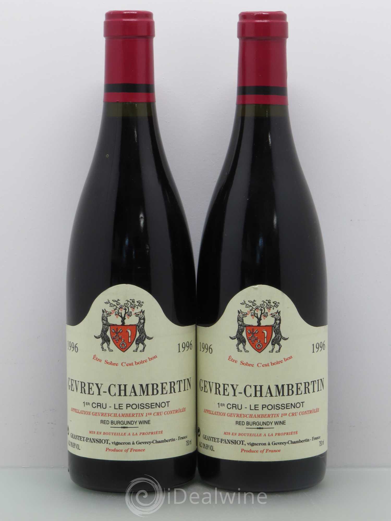 Gevrey-Chambertin 1er Cru Le Poissenot Geantet-Pansiot 1996 - Lot de 2 bouteilles - 0