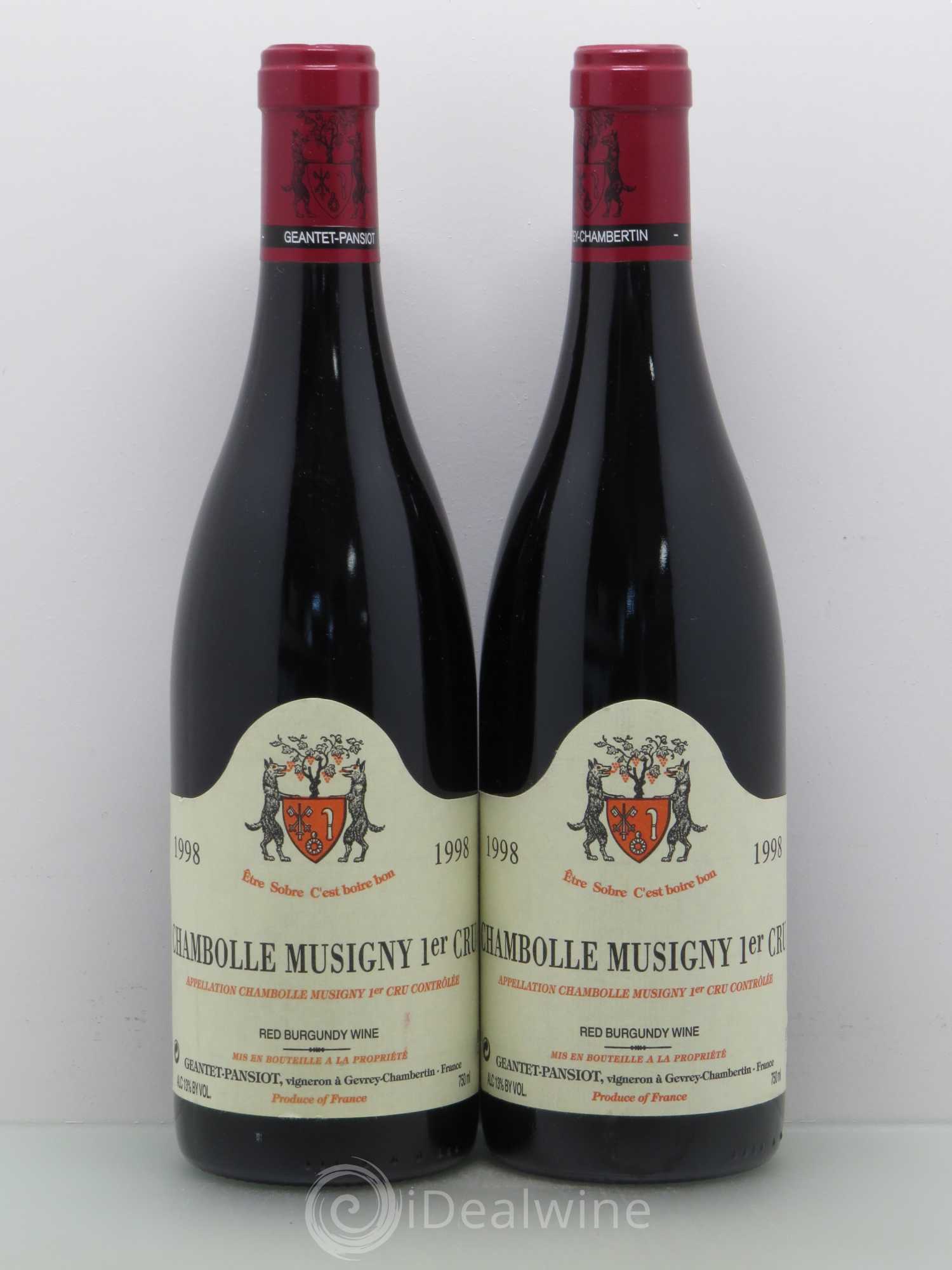 Chambolle-Musigny 1er Cru Geantet-Pansiot 1998 - Lot de 2 bouteilles - 0