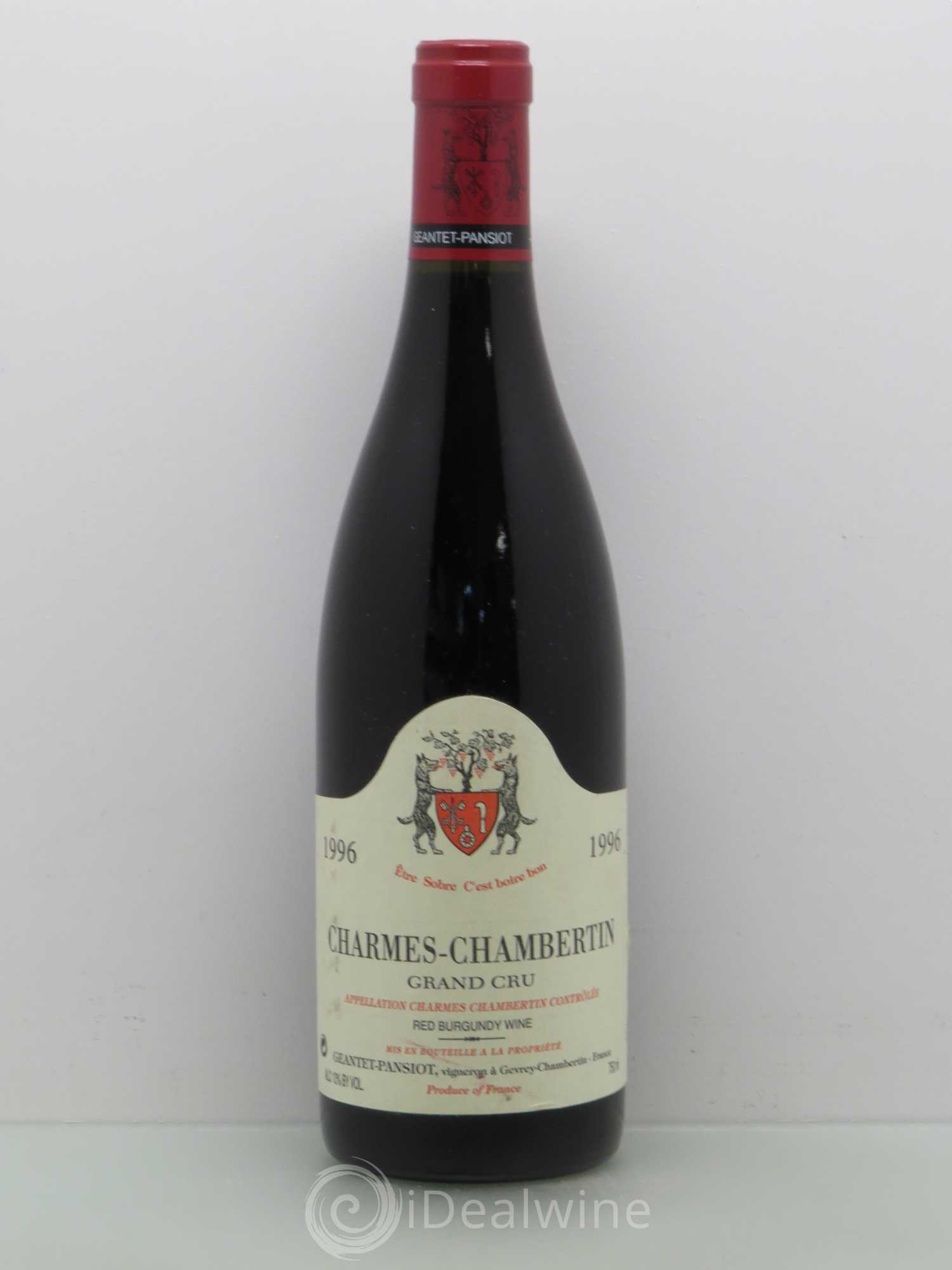 Charmes-Chambertin Grand Cru Geantet-Pansiot 1996 - Lot de 1 bouteille - 0