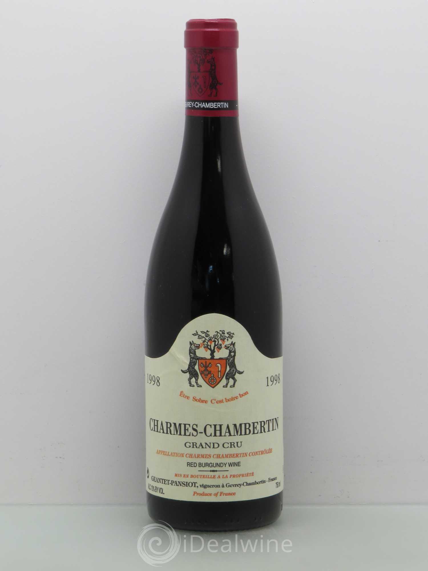 Charmes-Chambertin Grand Cru Geantet-Pansiot 1998 - Lot de 1 bouteille - 0