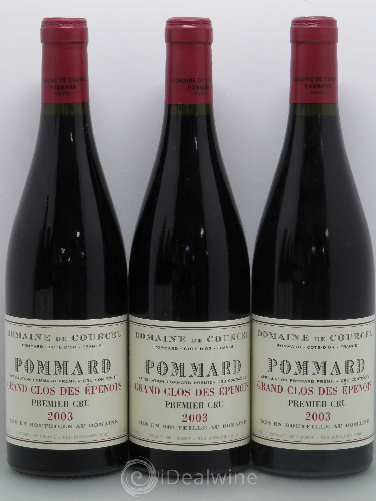 Pommard 1er Cru Grand Clos des Epenots de Courcel (Domaine) 2003 - Lot de 6 bouteilles - 2