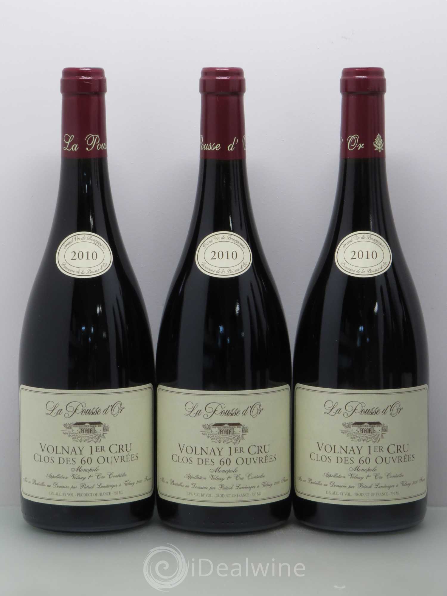 Volnay 1er Cru Clos des 60 ouvrées La Pousse d'Or (Domaine de) 2010 - Lot de 6 bouteilles - 1