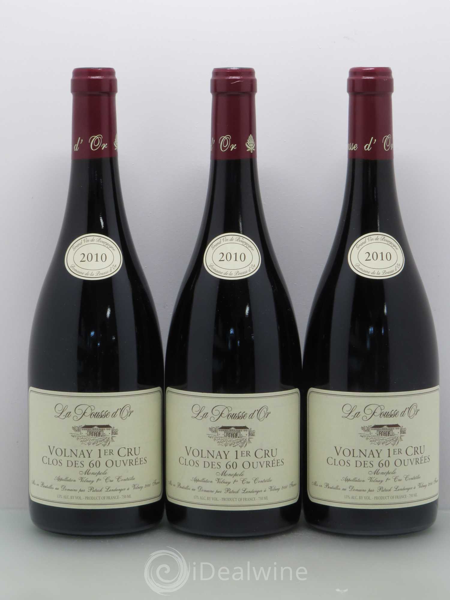 Volnay 1er Cru Clos des 60 ouvrées La Pousse d'Or (Domaine de) 2010 - Lot de 6 bouteilles - 2