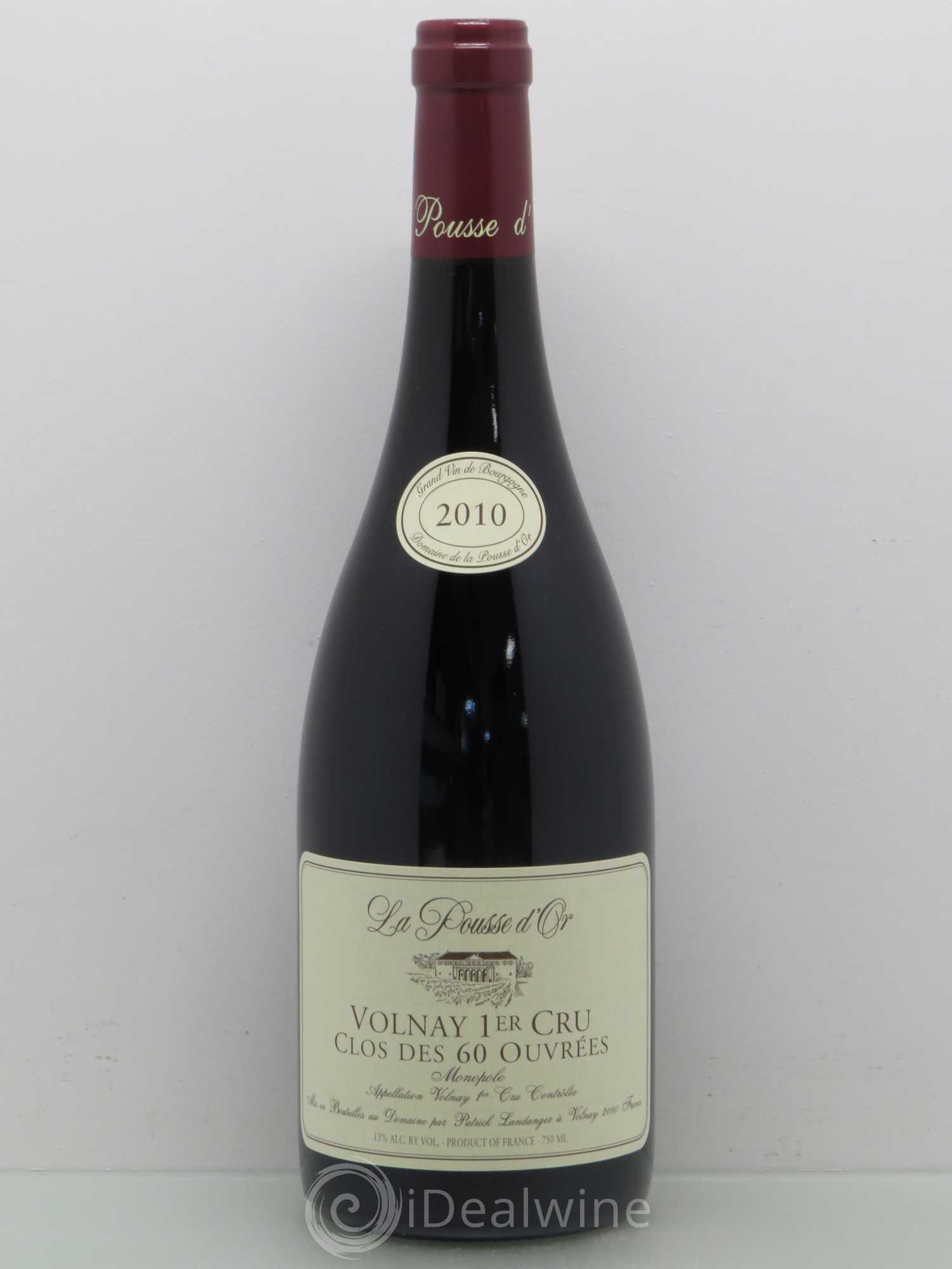 Volnay 1er Cru Clos des 60 ouvrées La Pousse d'Or (Domaine de) 2010 - Lot de 1 bouteille - 0