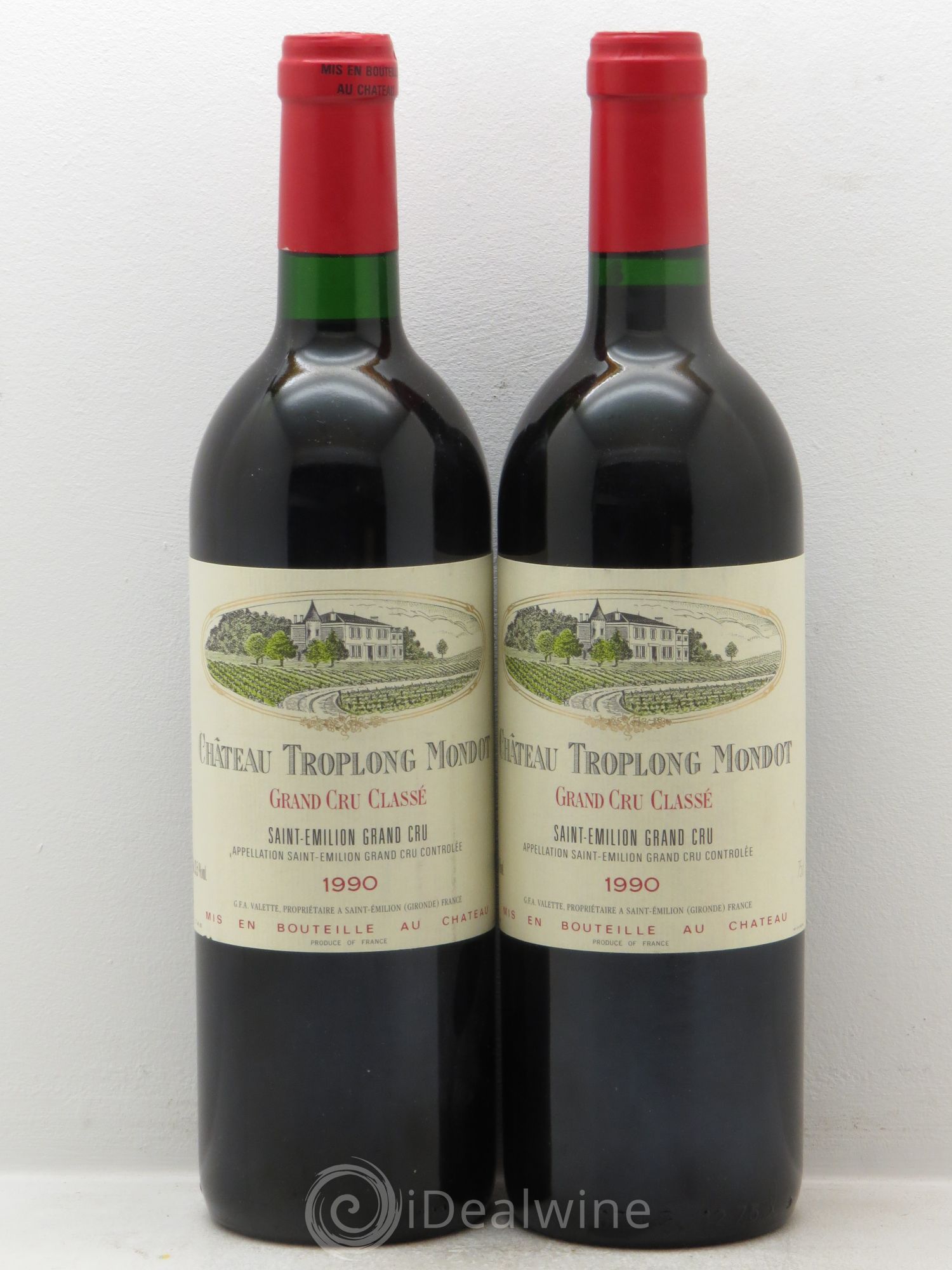Château Troplong Mondot 1er Grand Cru Classé B 1990 - Lot de 2 bouteilles - 0