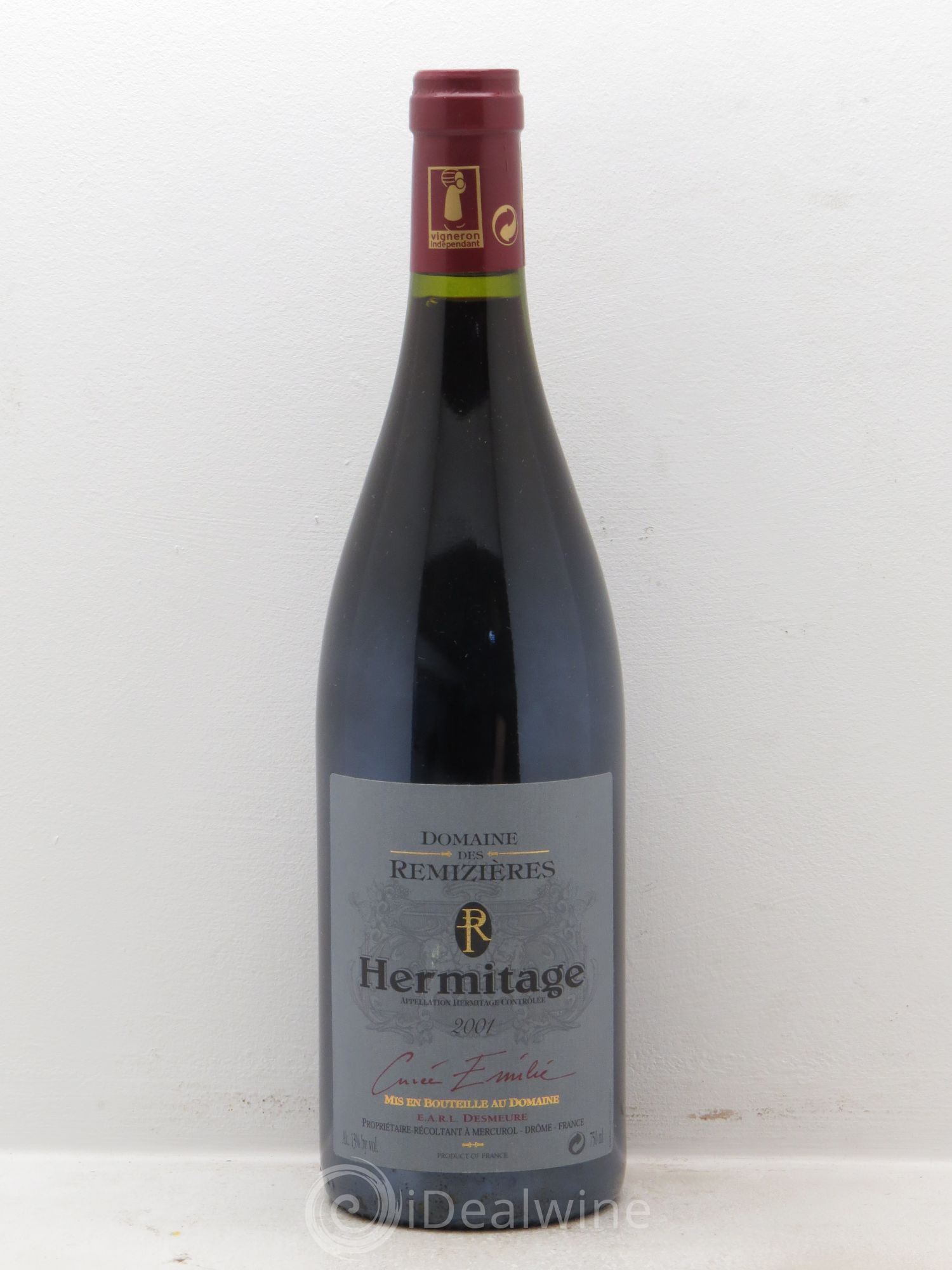 Hermitage Cuvée Emilie Rémizières (Domaine des) 2001 - Lot de 1 bouteille - 0