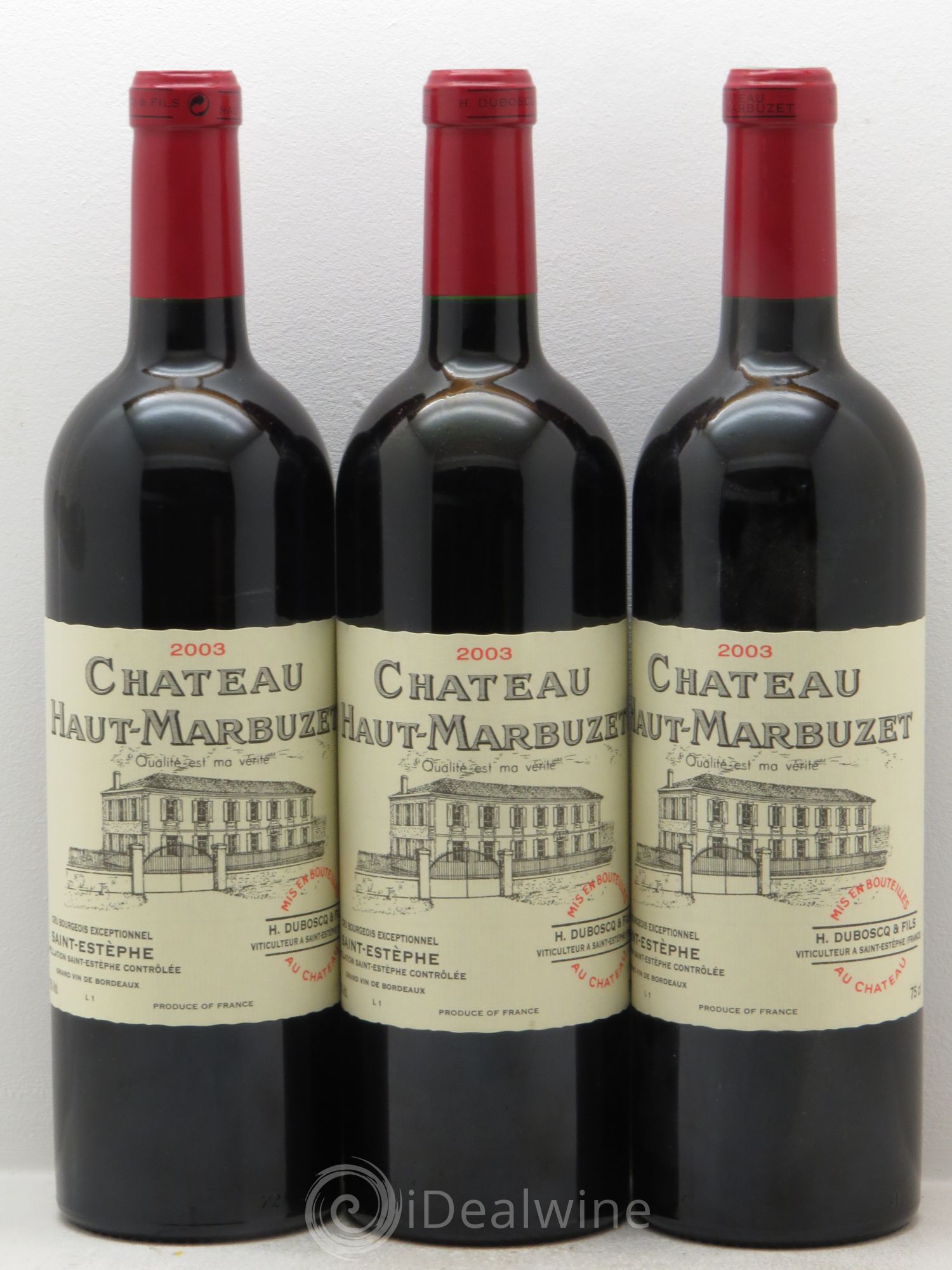 Château Haut Marbuzet 2003 - Lot de 3 bouteilles - 0