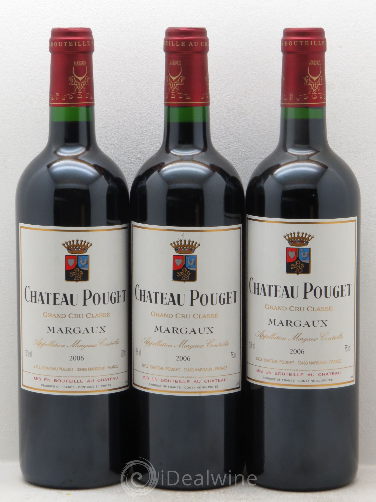 Château Pouget 4ème Grand Cru Classé 2006 - Lot de 3 bouteilles - 0