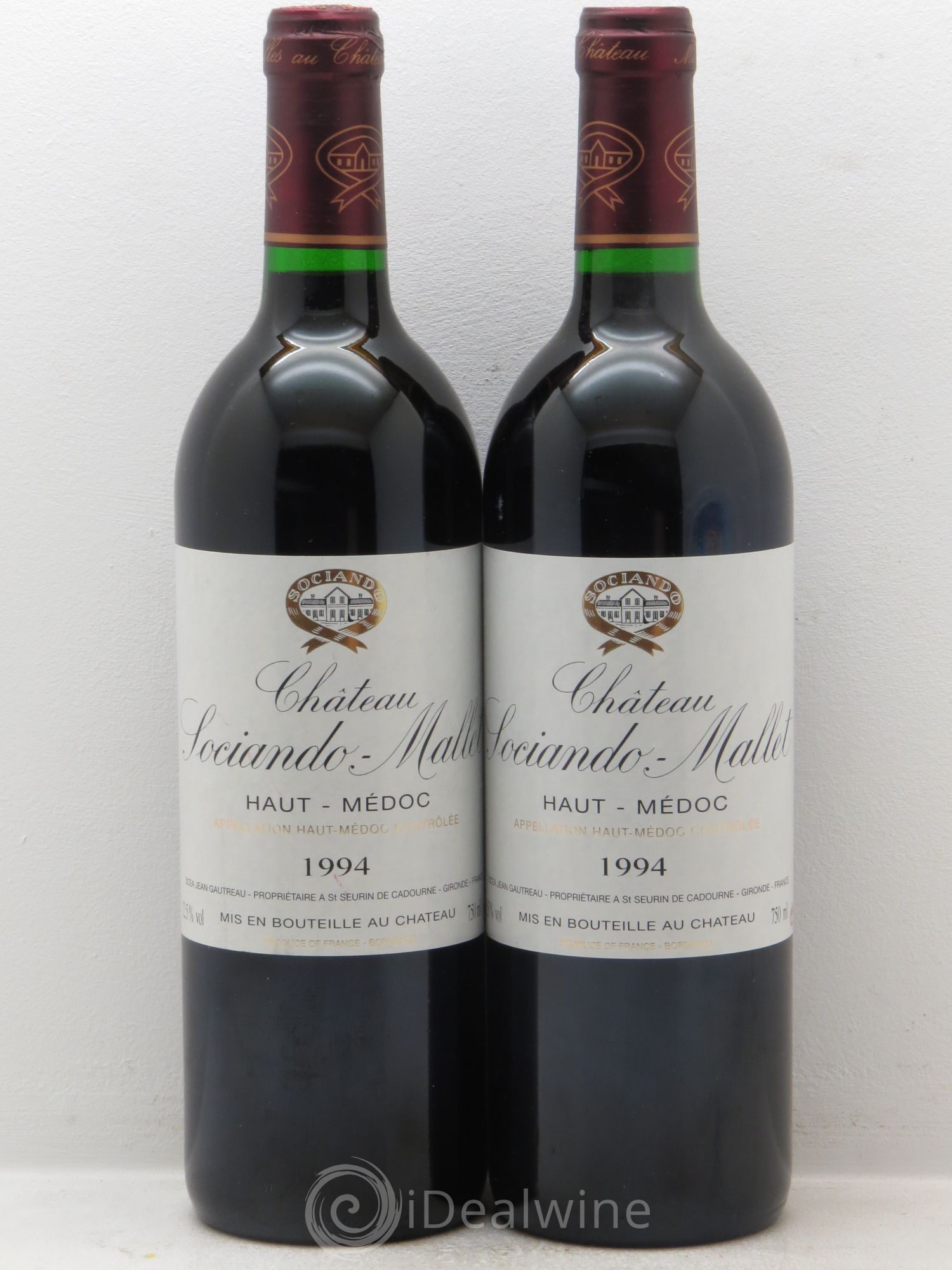 Château Sociando Mallet 1994 - Lot de 2 bouteilles - 0