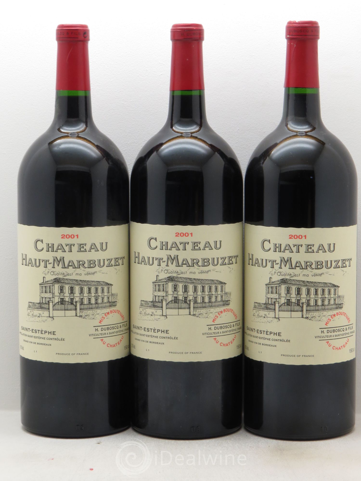 Château Haut Marbuzet 2001 - Lot de 3 magnums - 0