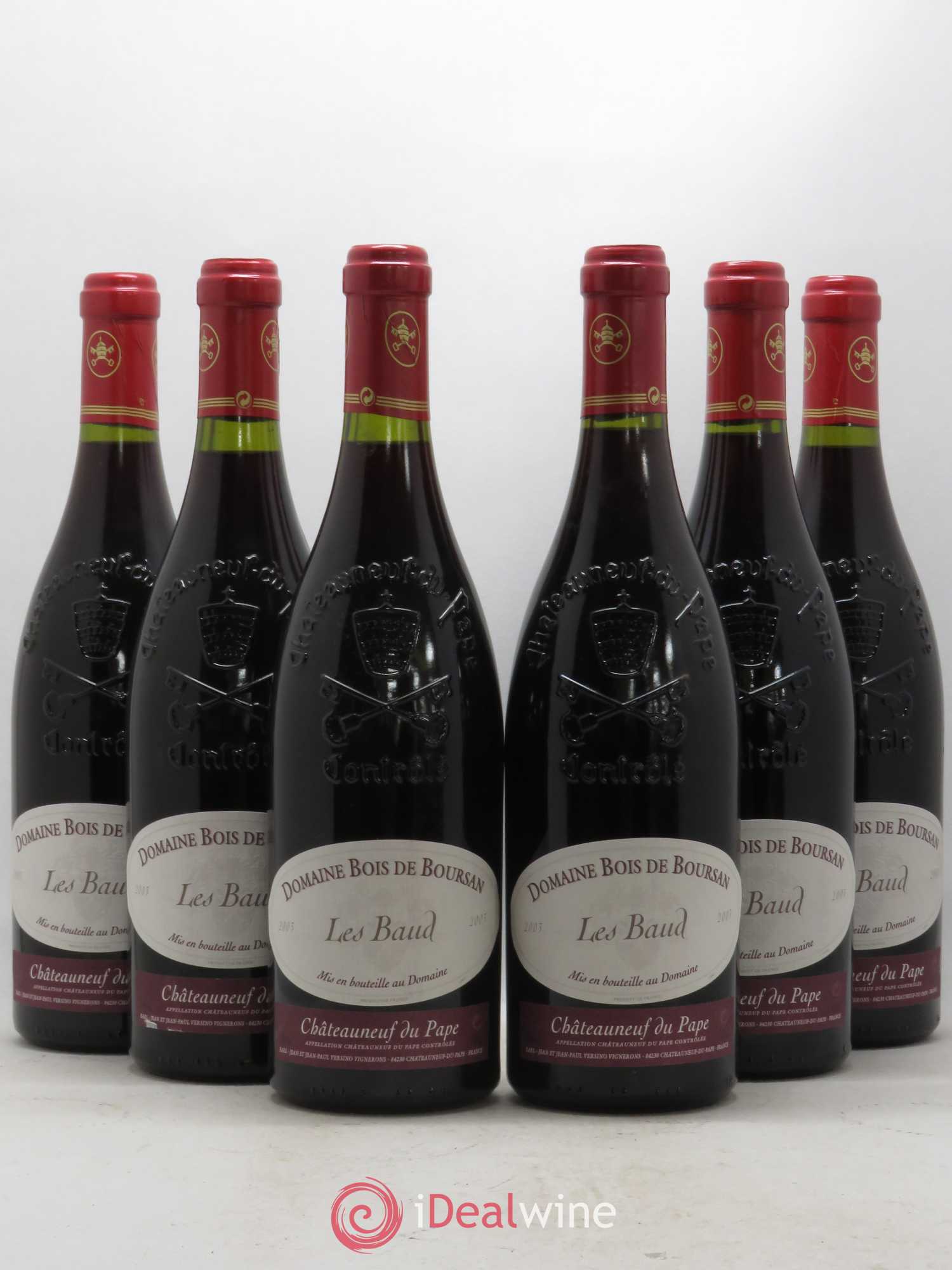 Châteauneuf-du-Pape Bois de Boursan (Domaine) Les Baud Jean et Jean-Paul Versino 2003 - Lot de 6 bouteilles - 0