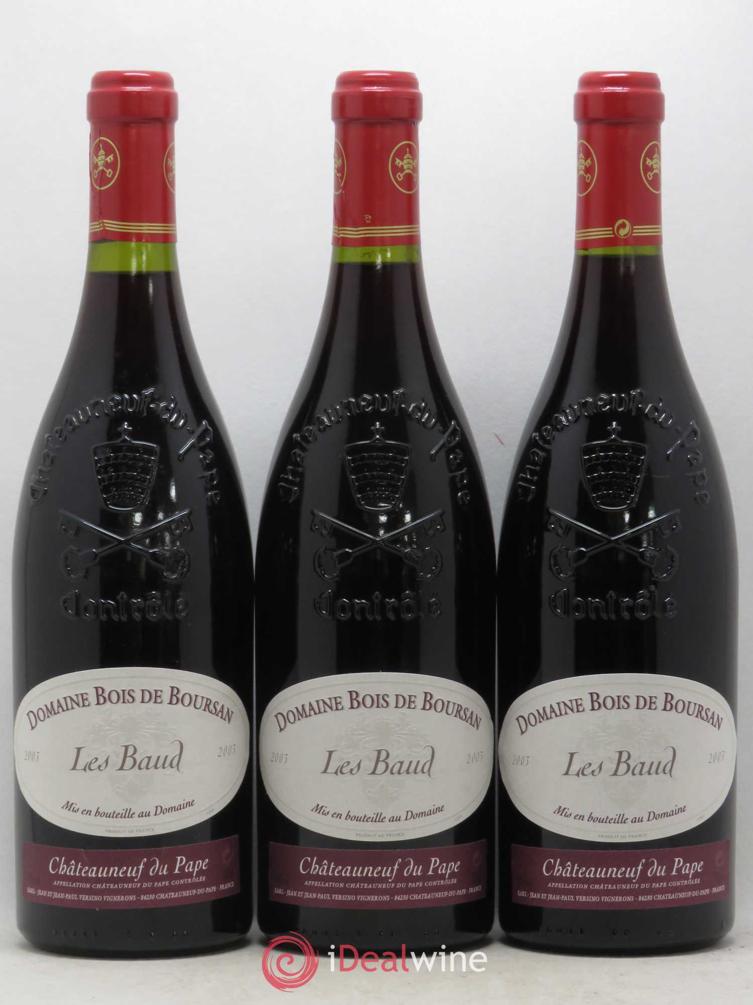 Châteauneuf-du-Pape Bois de Boursan (Domaine) Les Baud Jean et Jean-Paul Versino 2003 - Lot de 3 bouteilles - 0