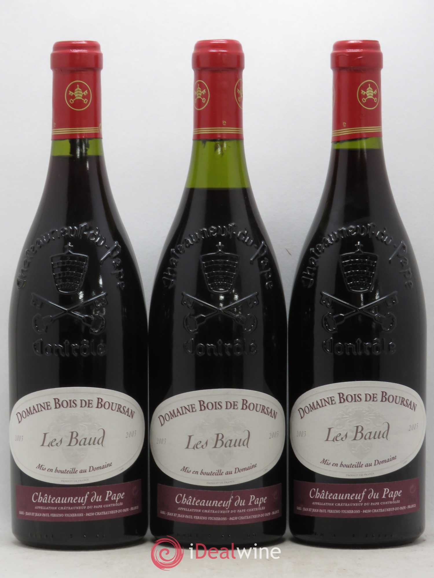 Châteauneuf-du-Pape Bois de Boursan (Domaine) Les Baud Jean et Jean-Paul Versino 2003 - Lot de 3 bouteilles - 0