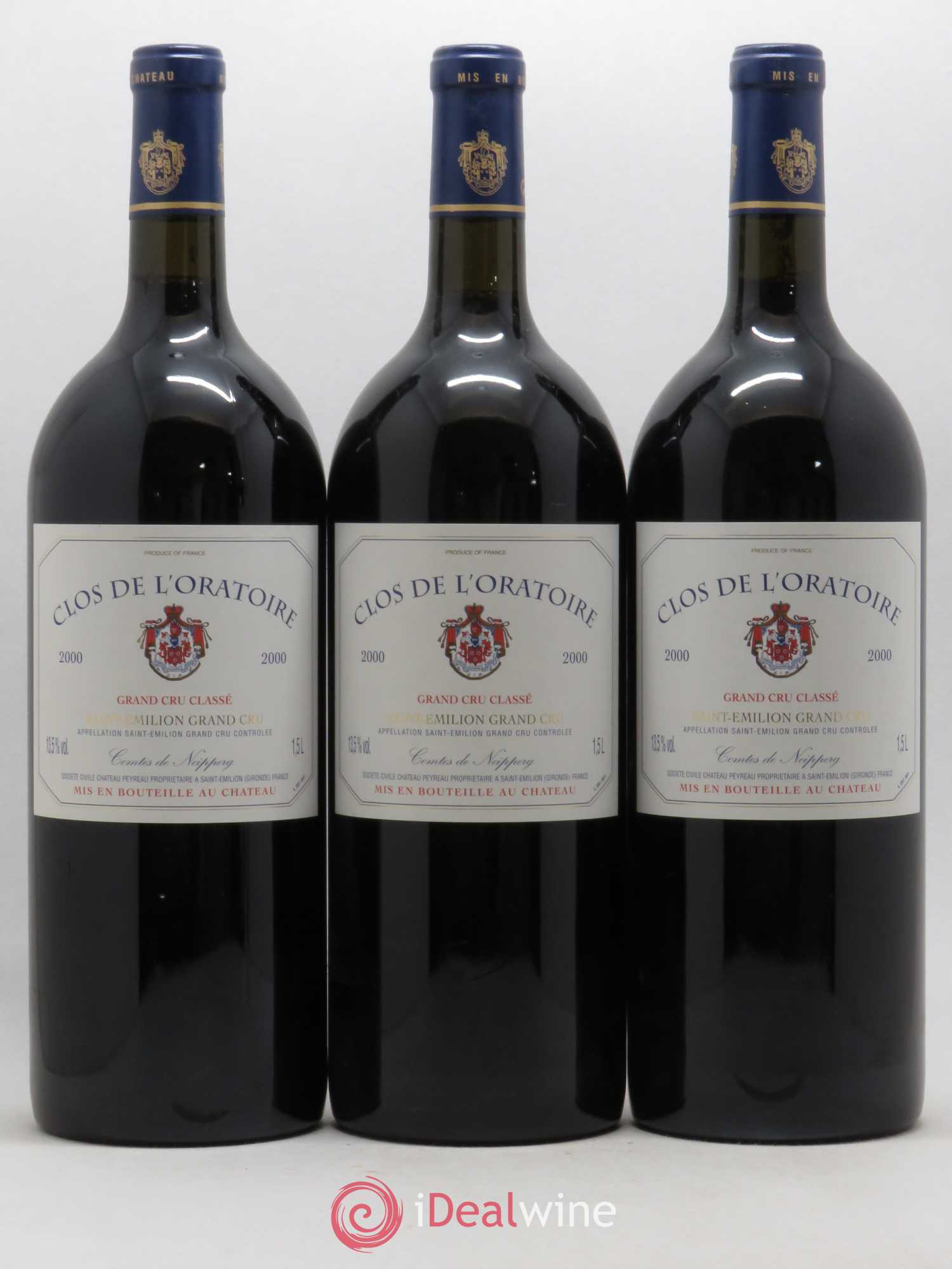 Clos de l'Oratoire Grand Cru Classé 2000 - Lot de 3 magnums - 0