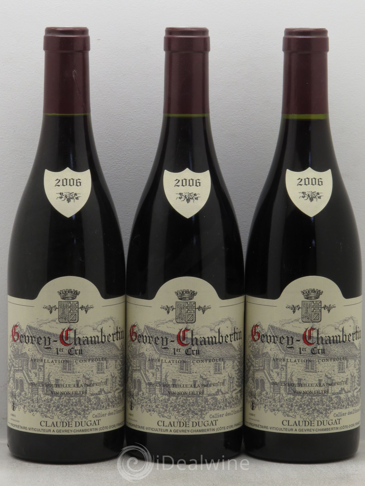 Gevrey-Chambertin 1er Cru Claude Dugat 2006 - Lot de 3 bouteilles - 0