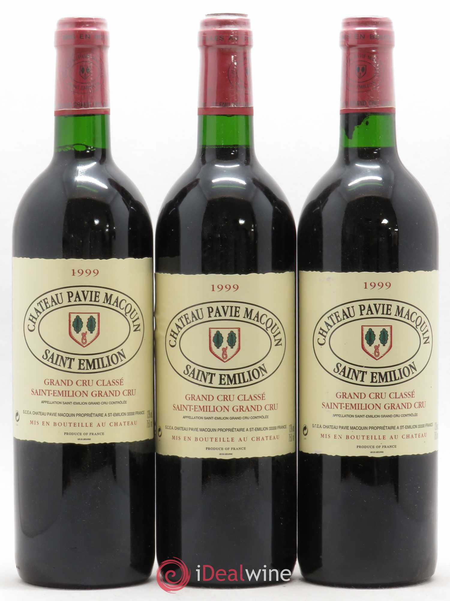 Château Pavie Macquin 1er Grand Cru Classé B 1999 - Lot de 3 bouteilles - 0
