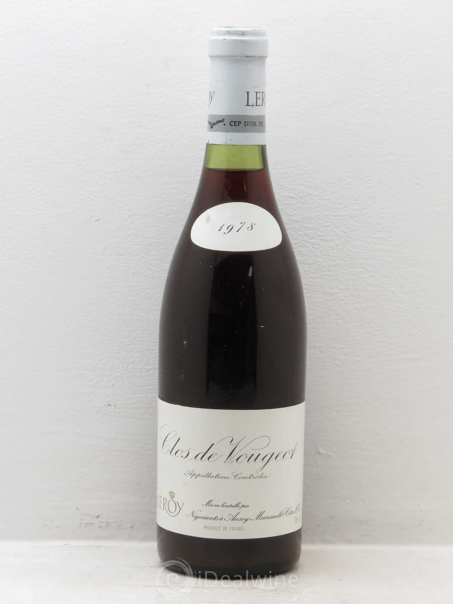 Clos de Vougeot Grand Cru Leroy SA 1978 - Lot de 1 bouteille - 0