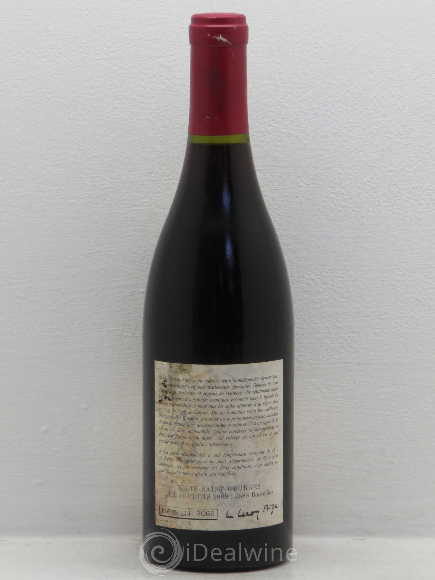 Nuits-Saint-Georges 1er Cru Aux Boudots Leroy (Domaine) 1989 - Lot de 1 bouteille - 1