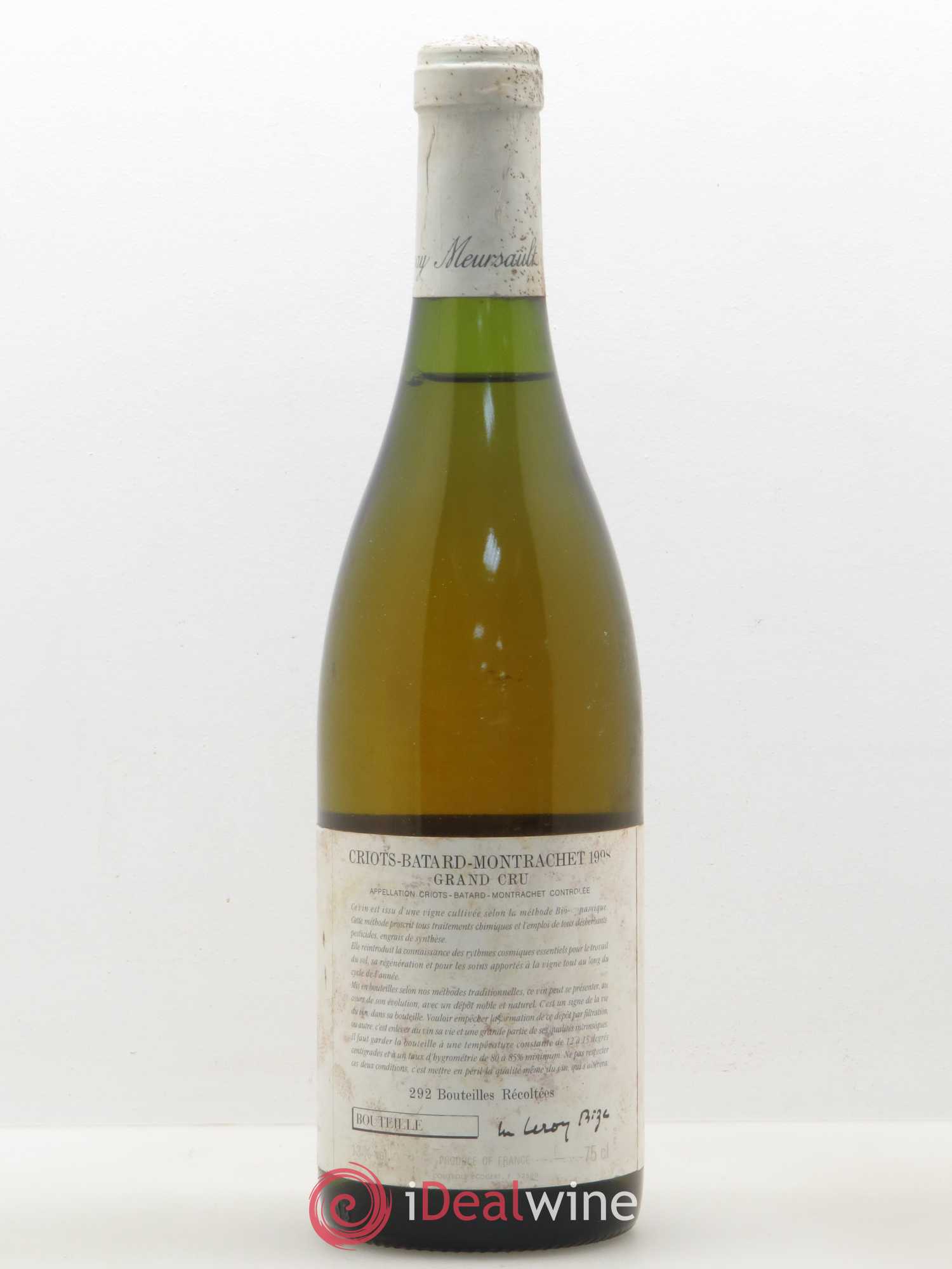 Criots-Bâtard-Montrachet Grand Cru d'Auvenay (Domaine) 1998 - Lot de 1 bouteille - 2