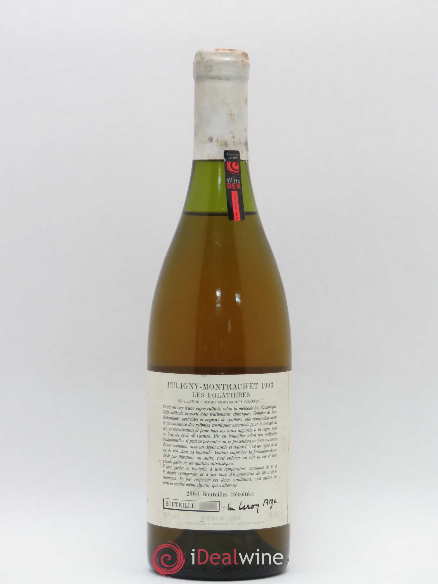 Puligny-Montrachet 1er Cru Les Folatières d'Auvenay (Domaine) 1993 - Lot de 1 bouteille - 2