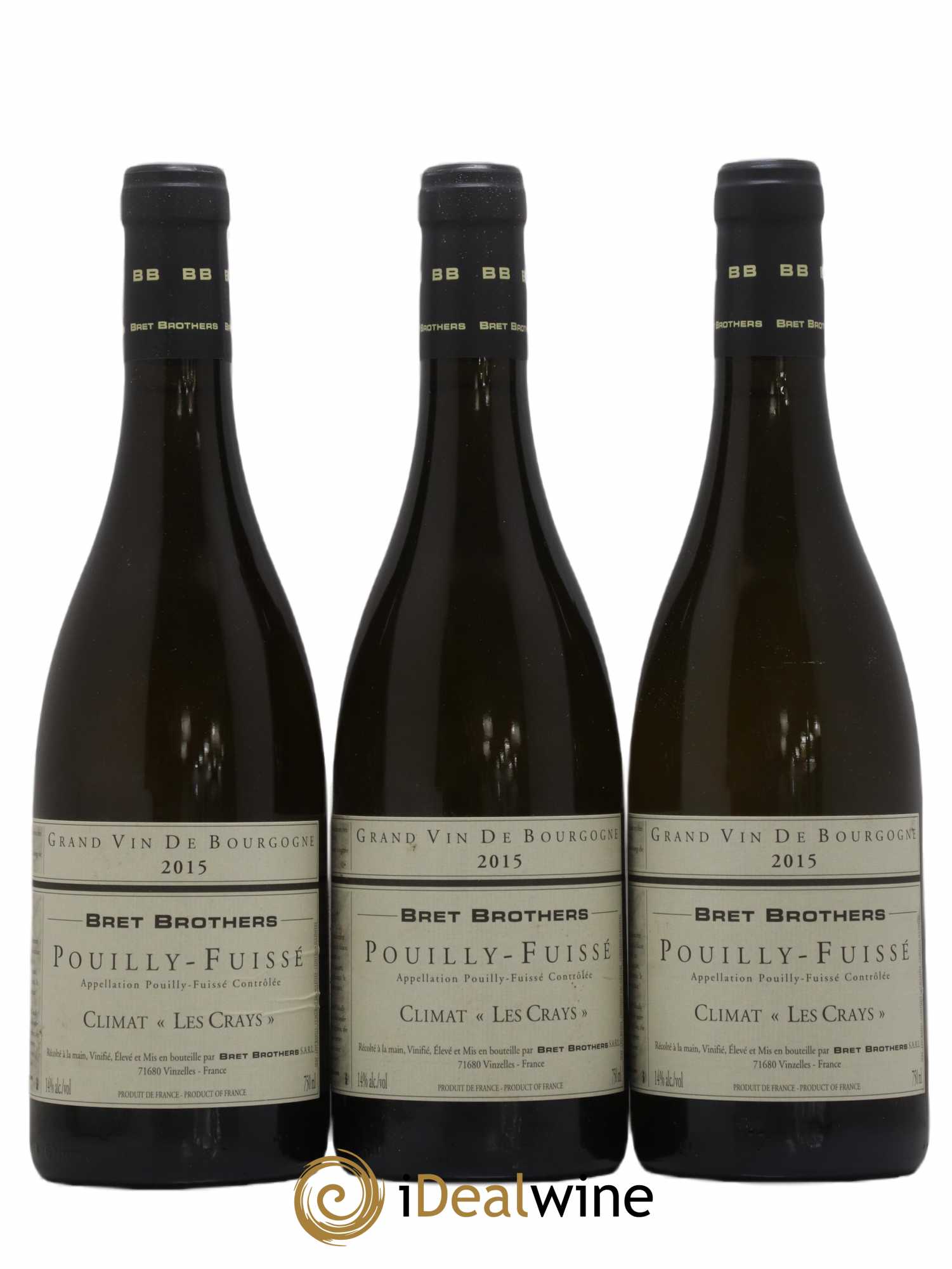 Pouilly-Fuissé Les Crays Bret Brothers 2015 - Lot de 3 bouteilles - 0
