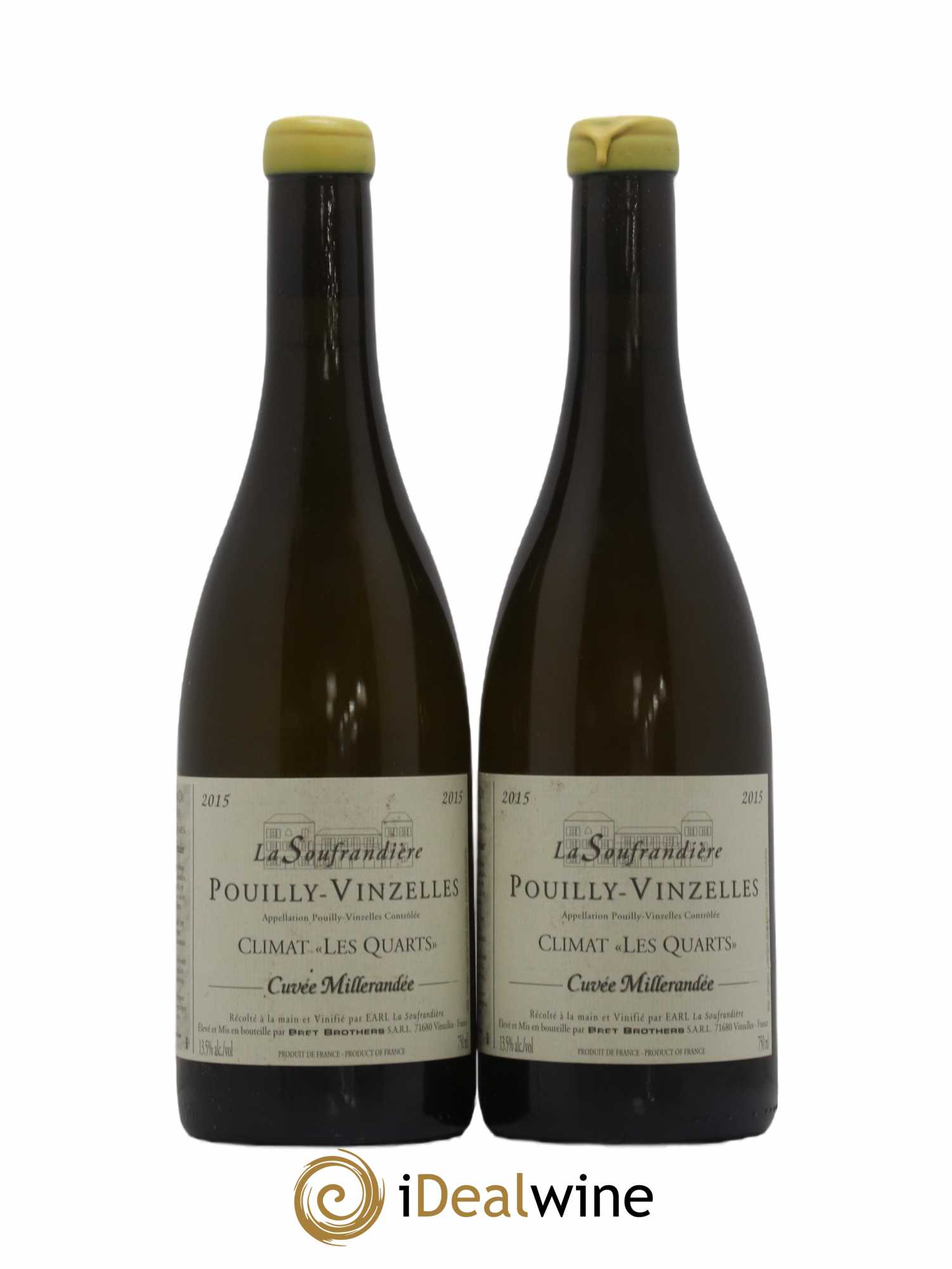 Pouilly-Vinzelles Les Quarts Cuvee Millerandee Domaine La Soufrandiere Bret Brothers 2015 - Lot de 2 bouteilles - 0