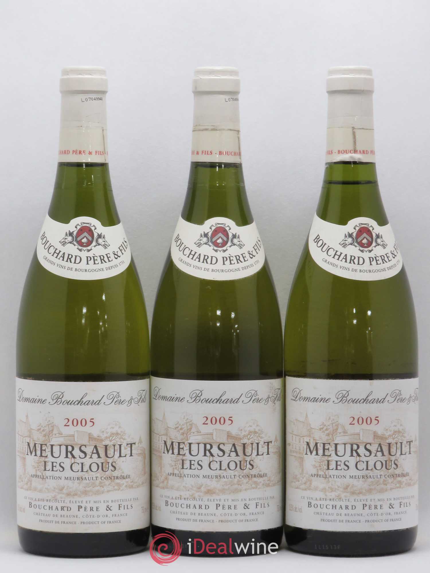 Meursault Les Clous Bouchard Père & Fils 2005 - Lot de 3 bouteilles - 0