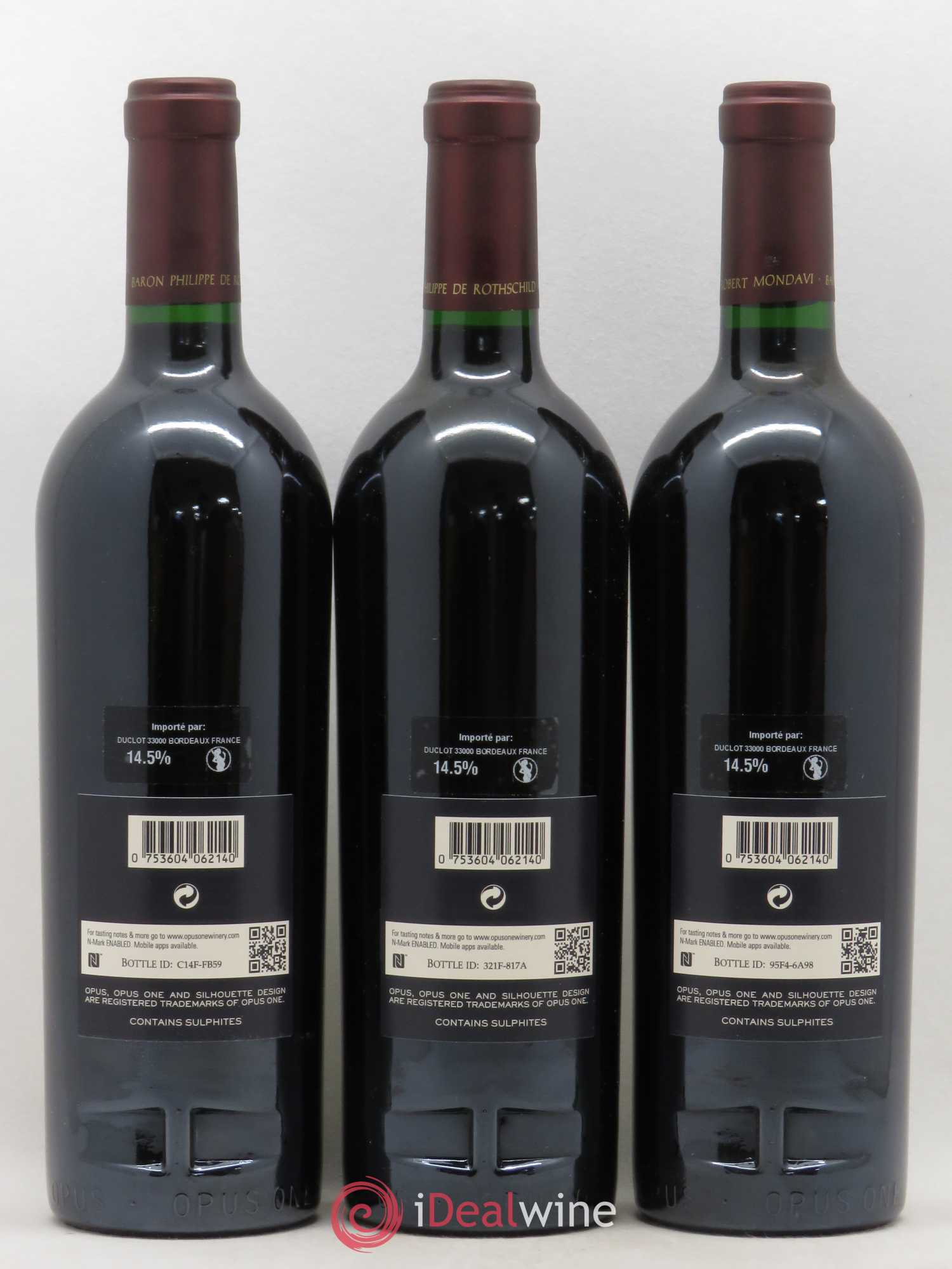 Napa Valley Opus One Robert Mondavi 2014 - Lot de 3 bouteilles - 1