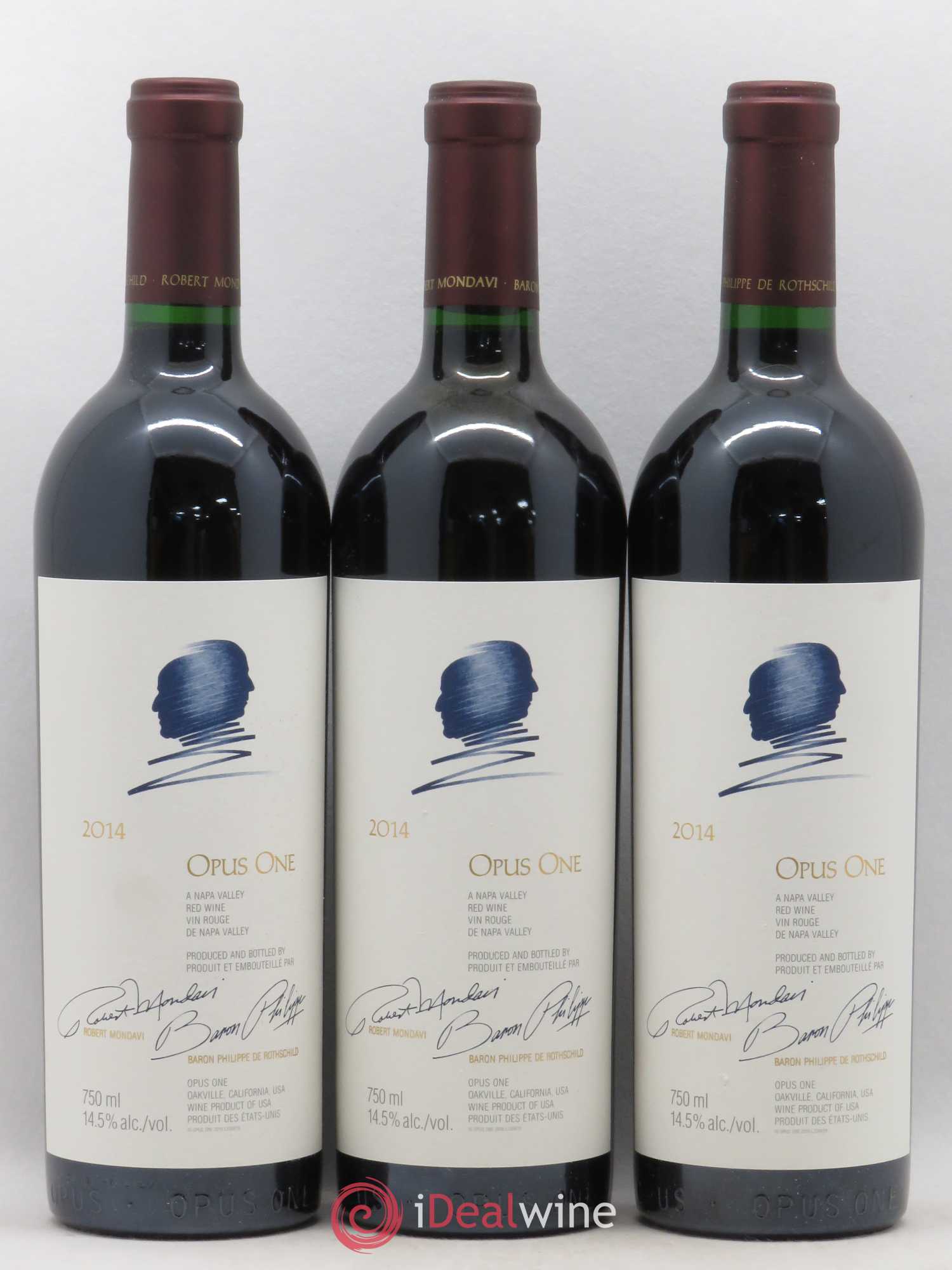 Napa Valley Opus One Robert Mondavi 2014 - Lot de 3 bouteilles - 0