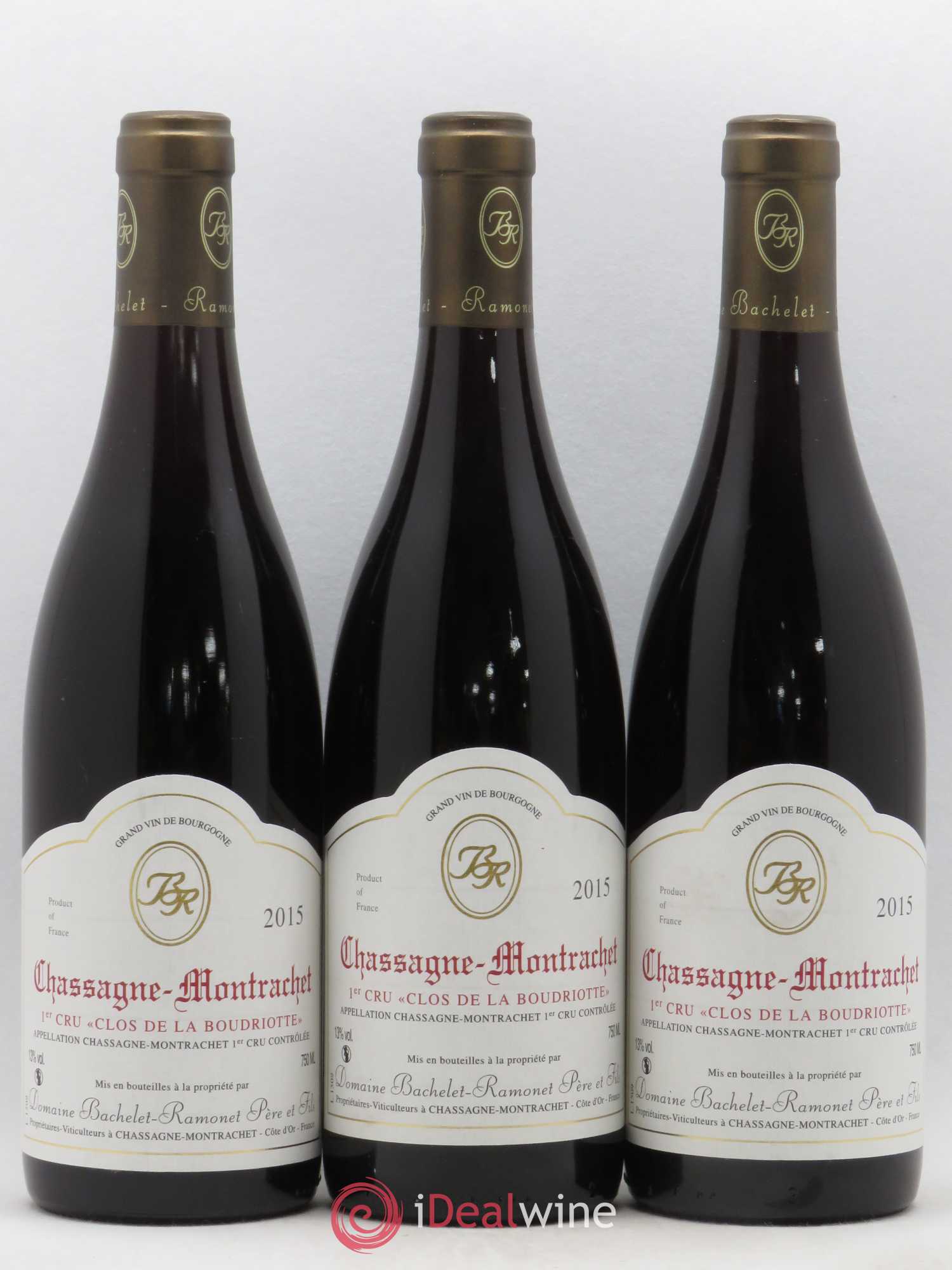 Chassagne-Montrachet 1er Cru Clos de La Boudriotte Domaine Bachelet Ramonet 2015 - Lot de 3 bouteilles - 0