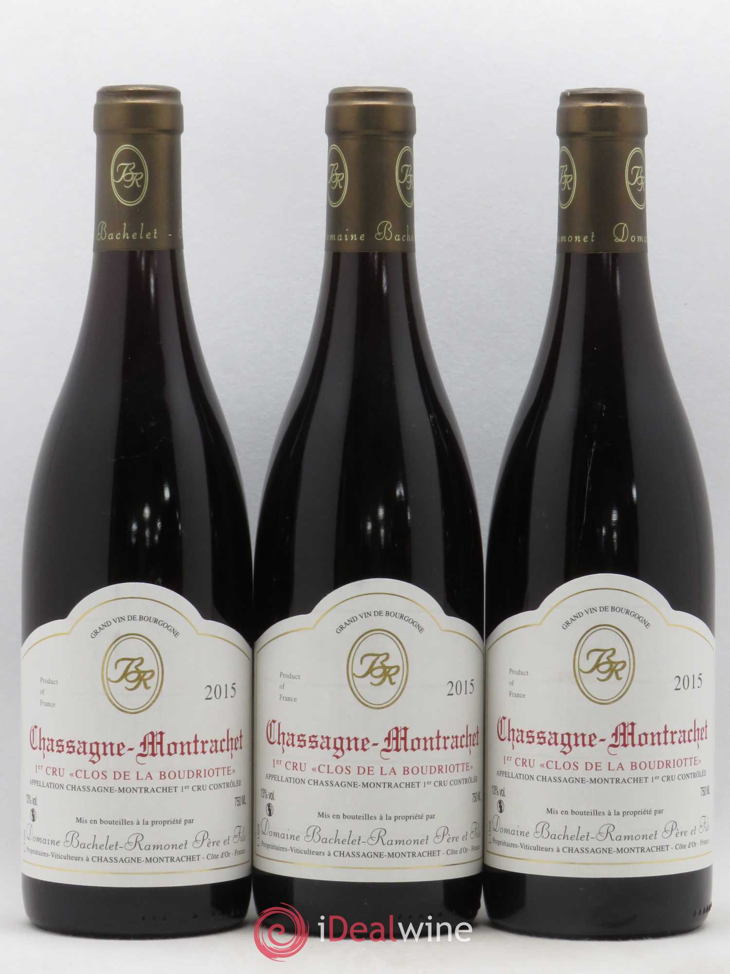 Chassagne-Montrachet 1er Cru Clos de La Boudriotte Domaine Bachelet Ramonet 2015 - Lot de 3 bouteilles - 0