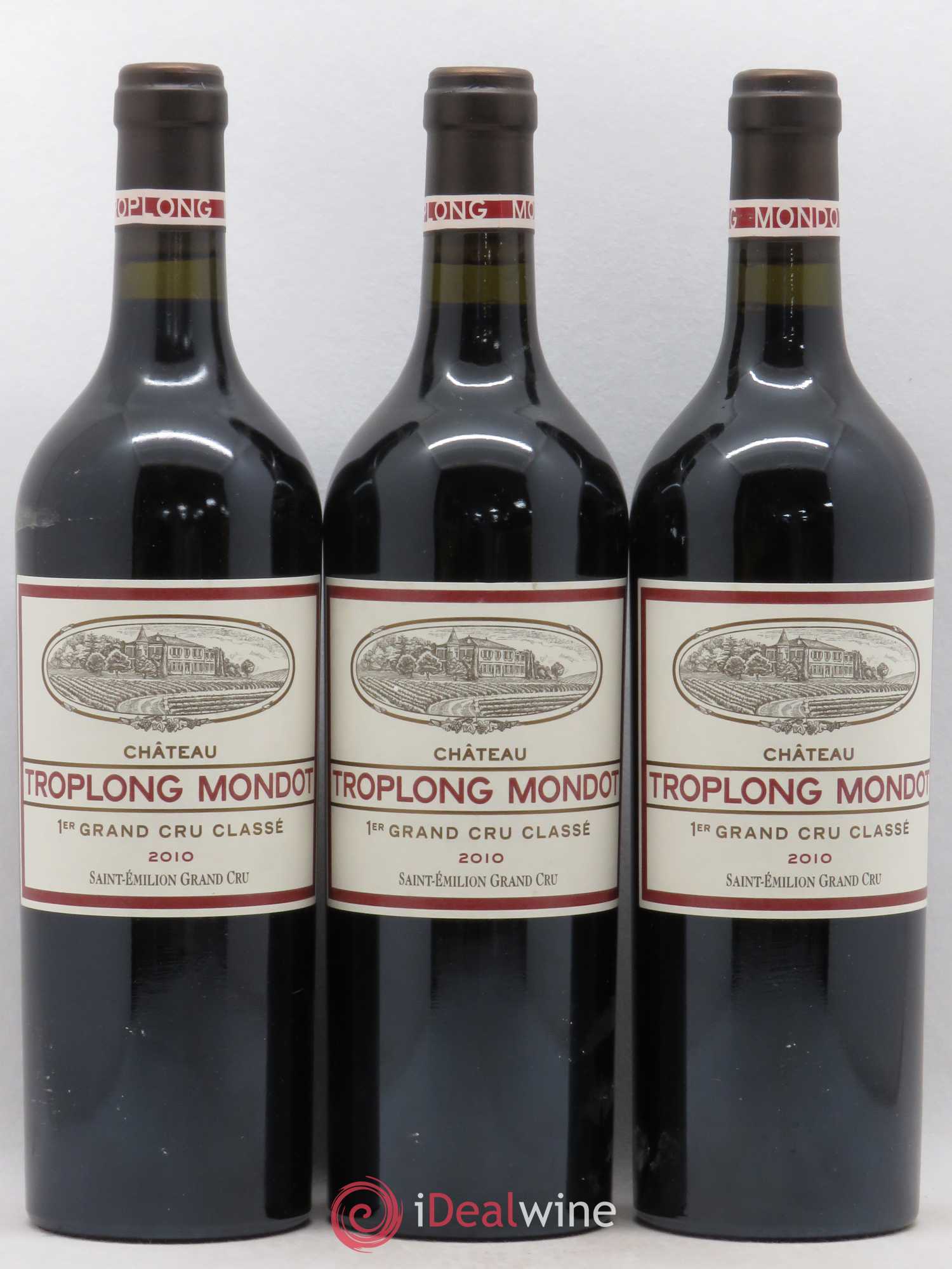 Château Troplong Mondot 1er Grand Cru Classé B 2010 - Lot de 3 bouteilles - 0