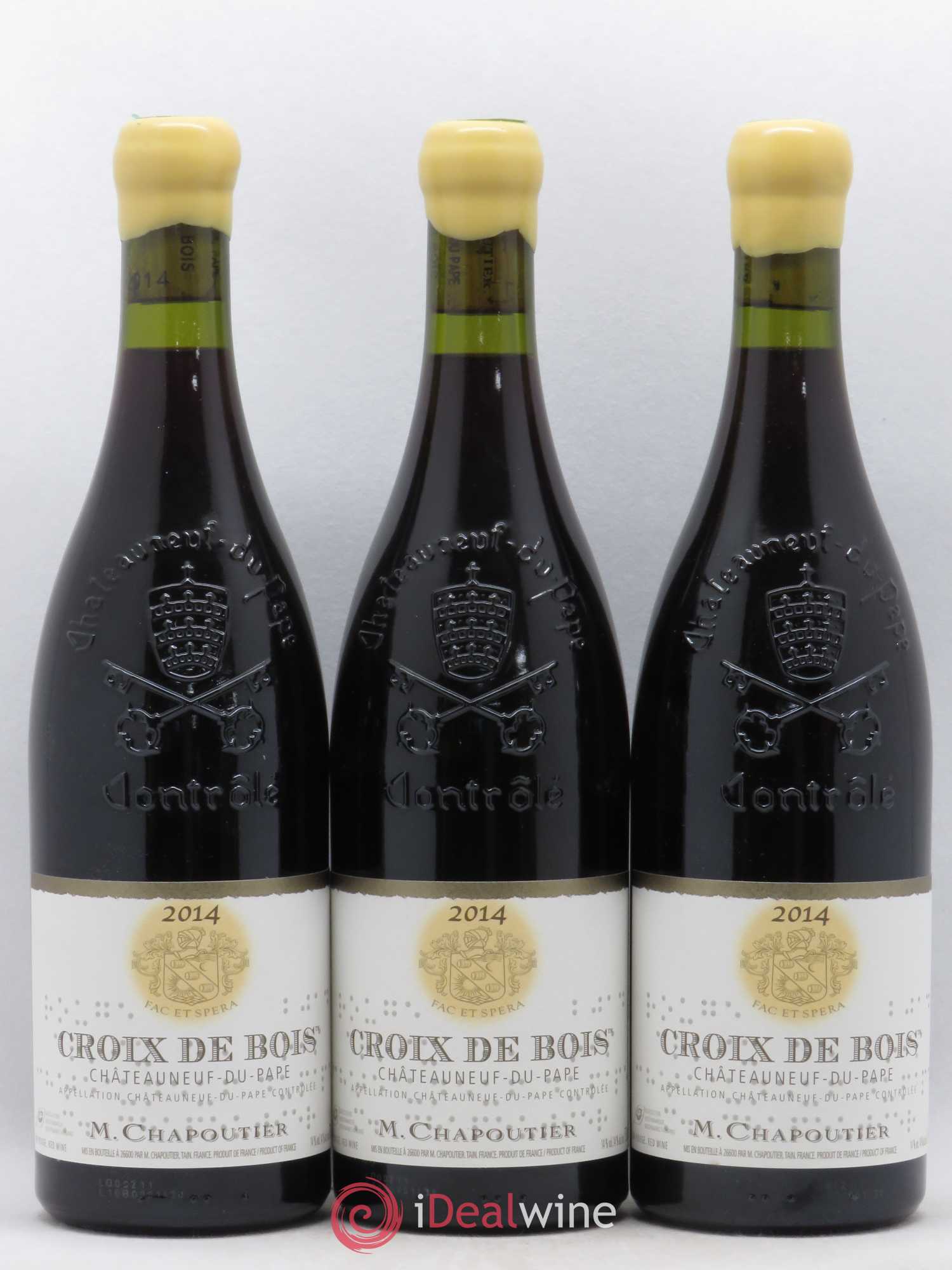 Châteauneuf-du-Pape Croix de Bois Chapoutier 2014 - Lot de 3 bouteilles - 0