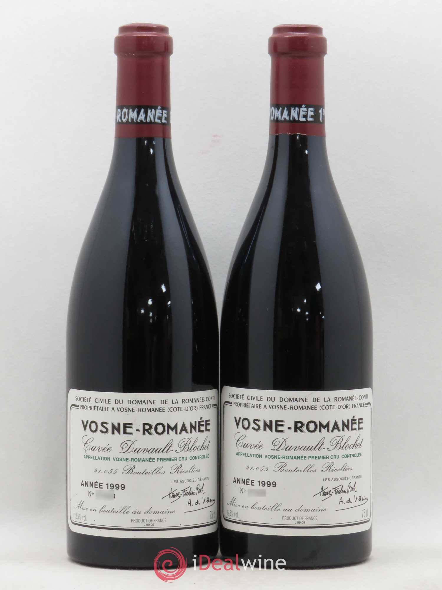 Vosne-Romanée 1er Cru Cuvée Duvault Blochet Domaine de la Romanée-Conti 1999 - Lot de 2 bouteilles - 0