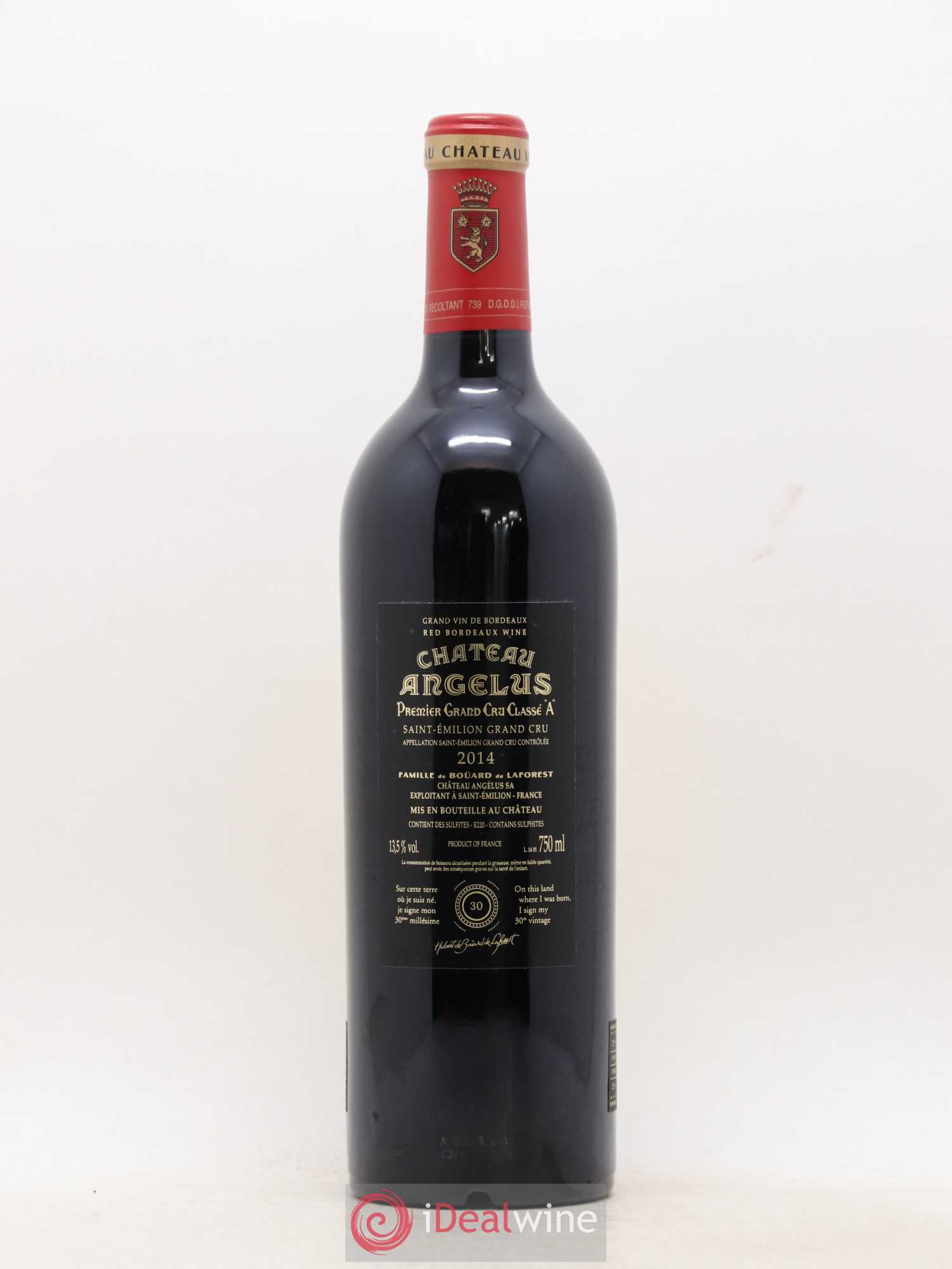 Château Angélus 1er Grand Cru Classé A 2014 - Lot de 1 bouteille - 2