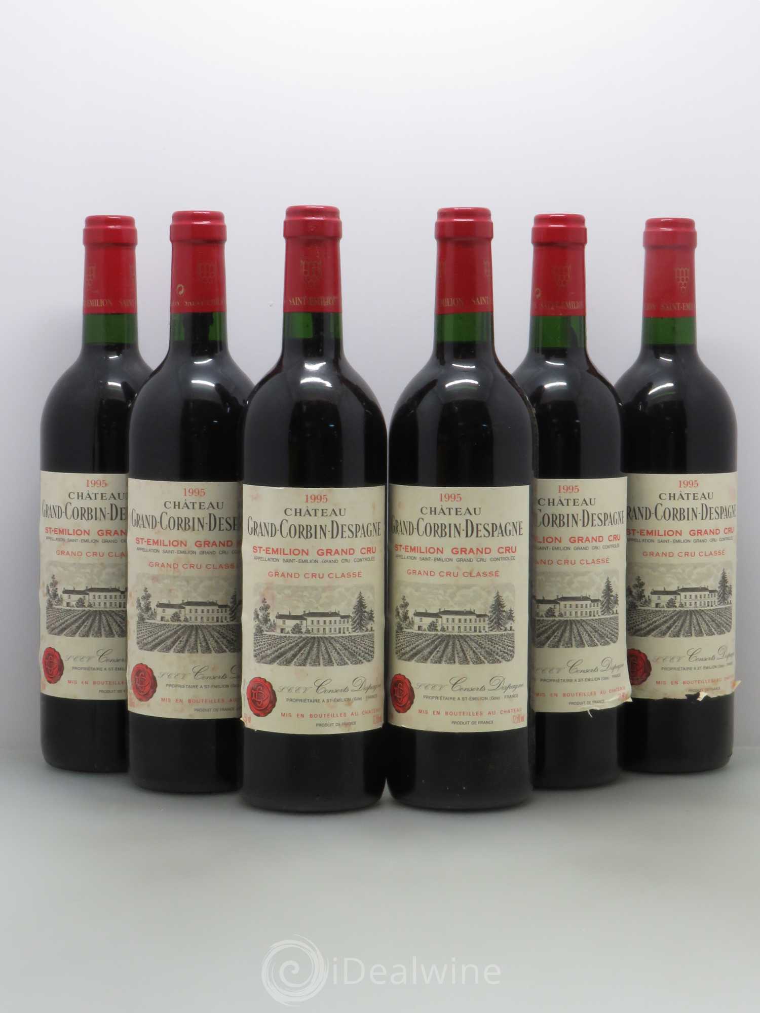 Château Grand Corbin Despagne Grand Cru Classé 1995 - Lot de 6 bouteilles - 0