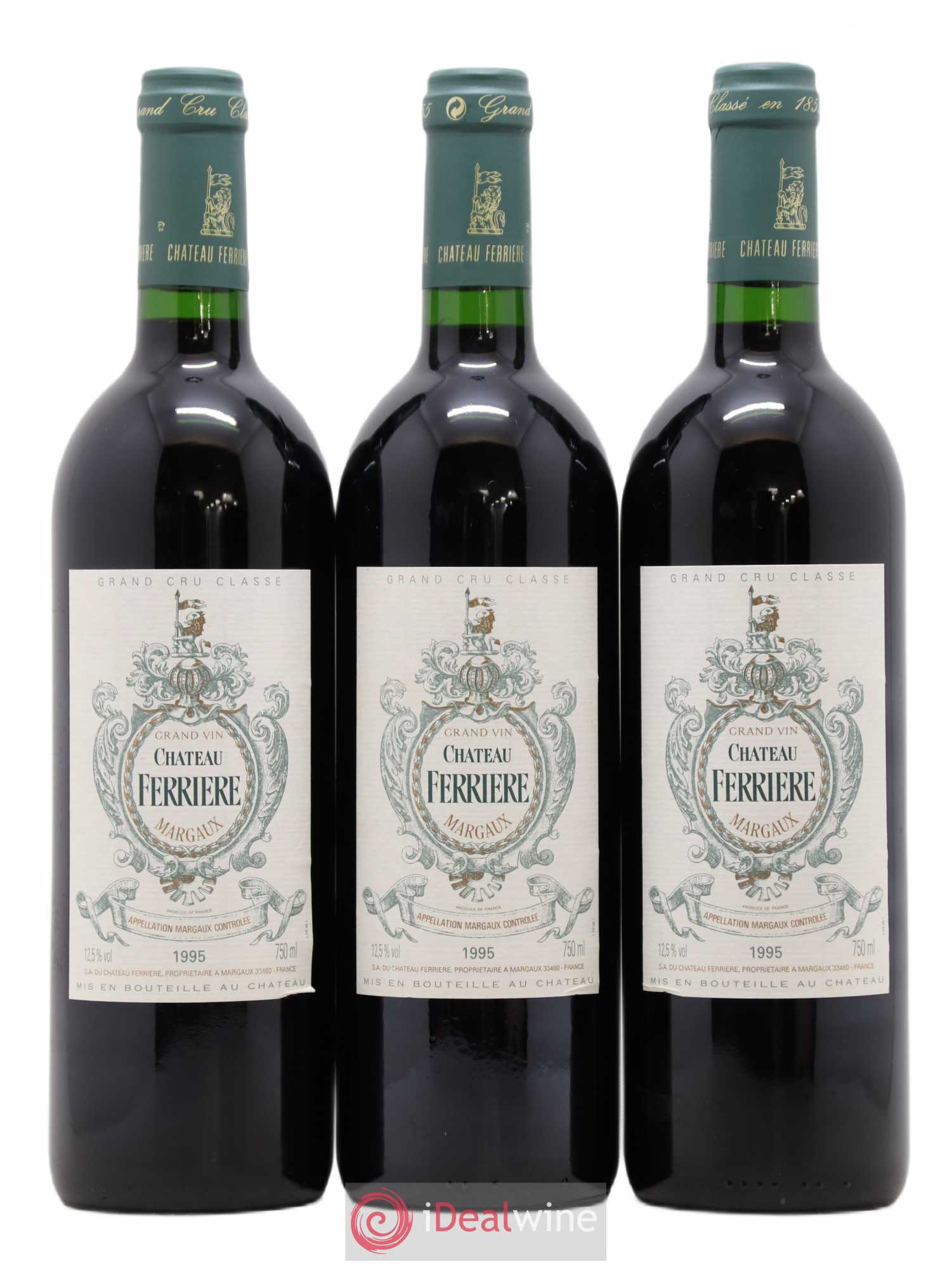 Château Ferrière 3ème Grand Cru Classé 1995 - Lot de 3 bouteilles - 0